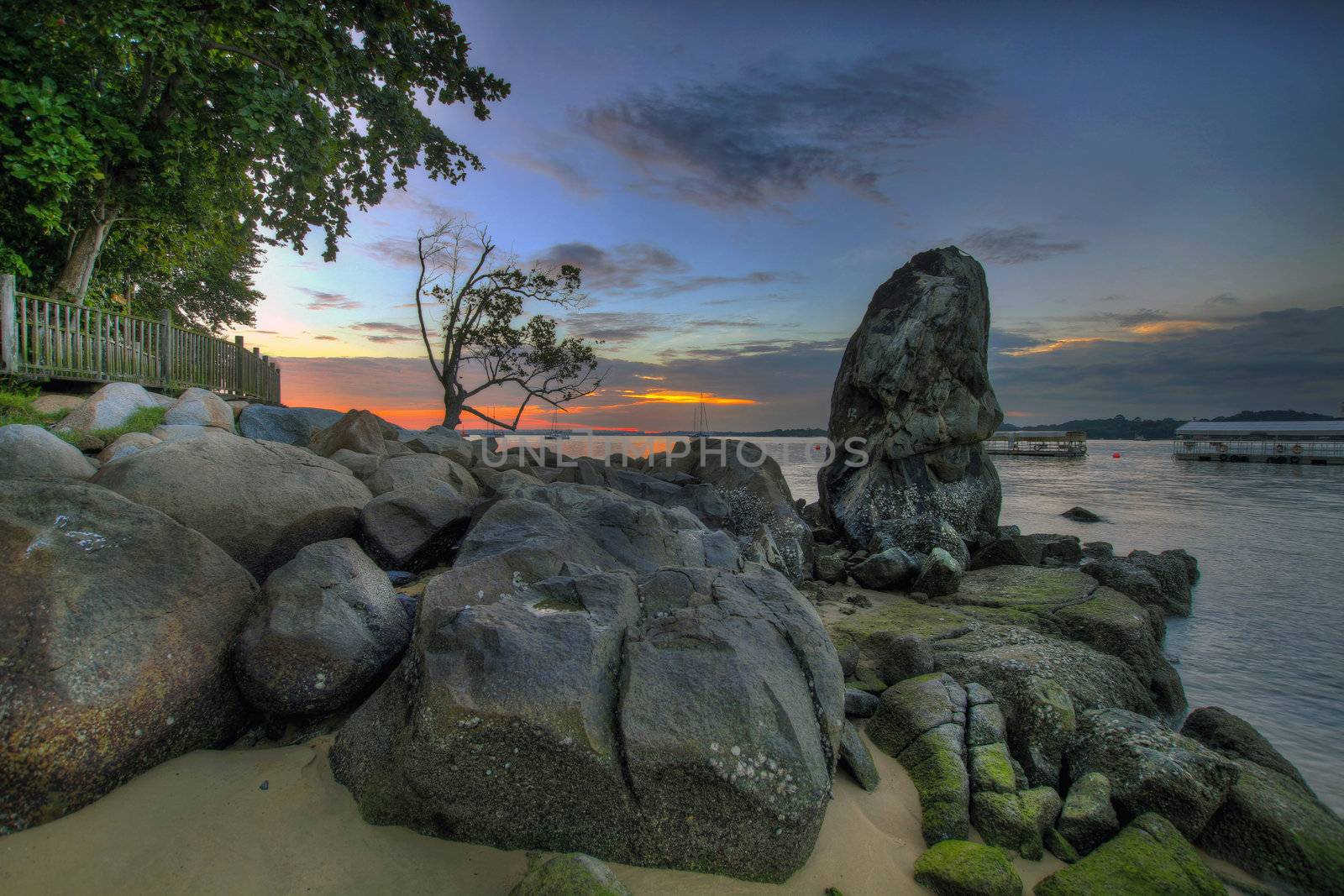 Sunset by the Sea on Sandy Beach in Changi Point SIngapore 3