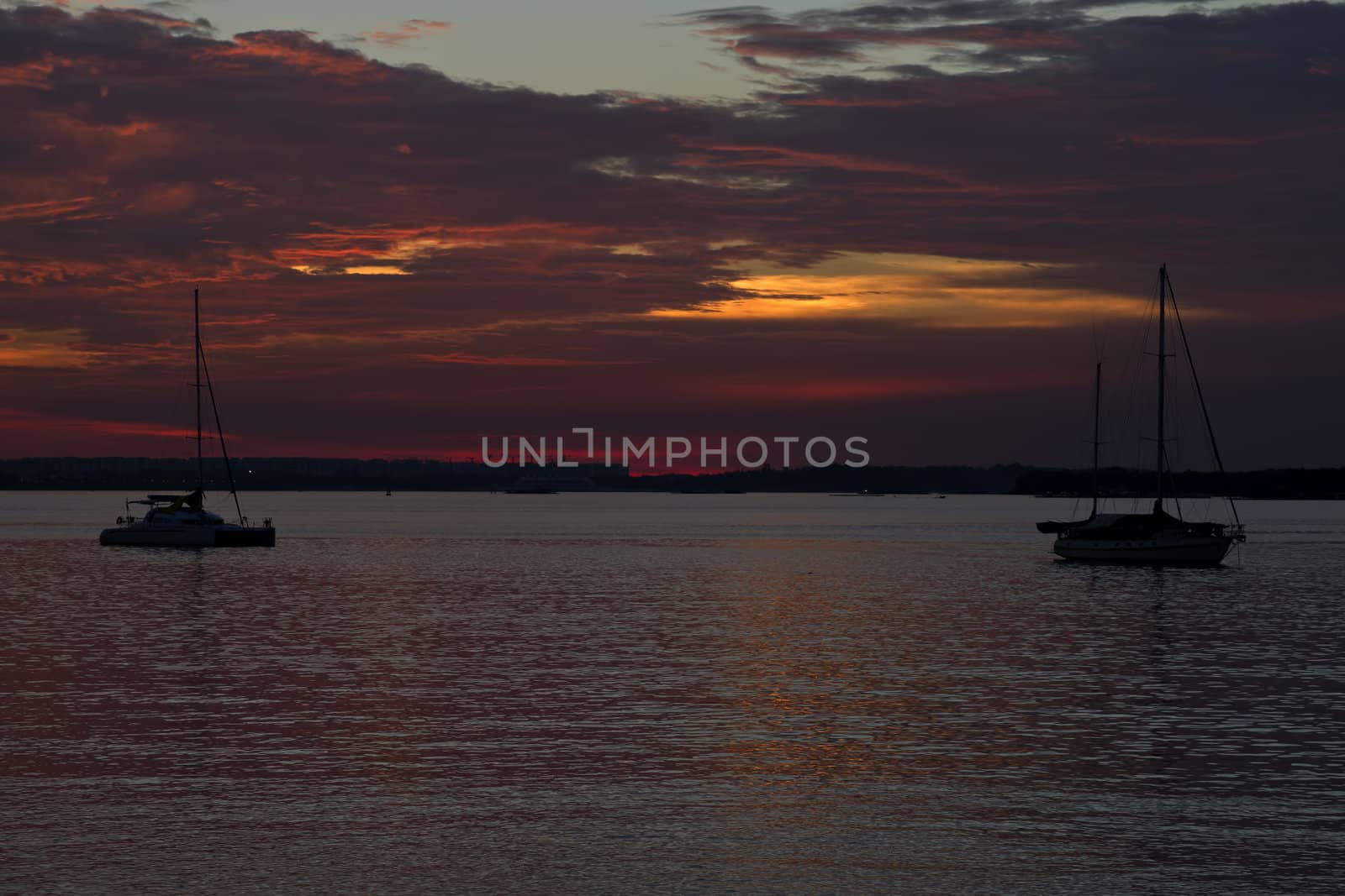 Sunset by the Sea from the Marina in Singapore Changi Beach