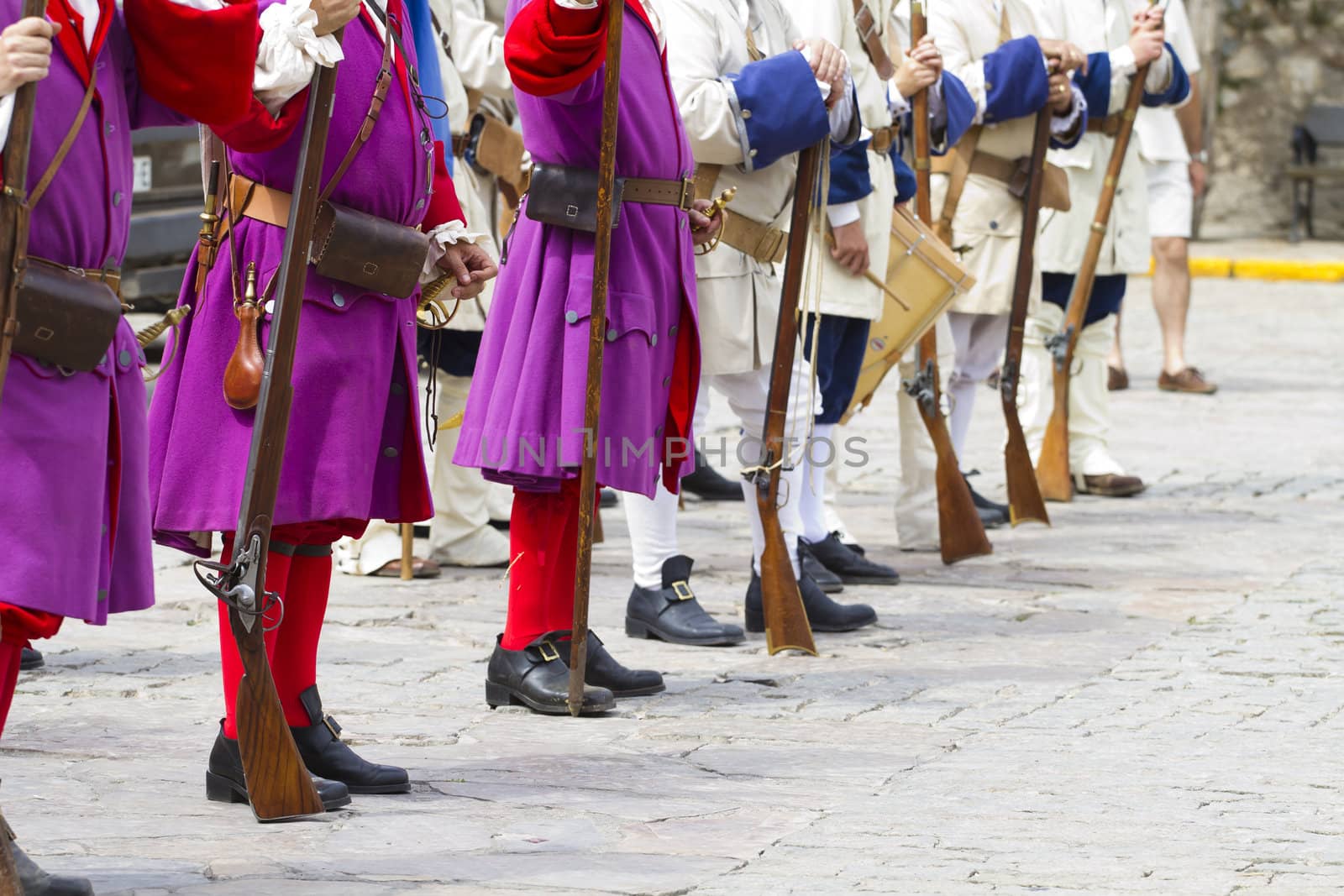 Soldier with carabiner and jacket during the re-enactment of the by FernandoCortes