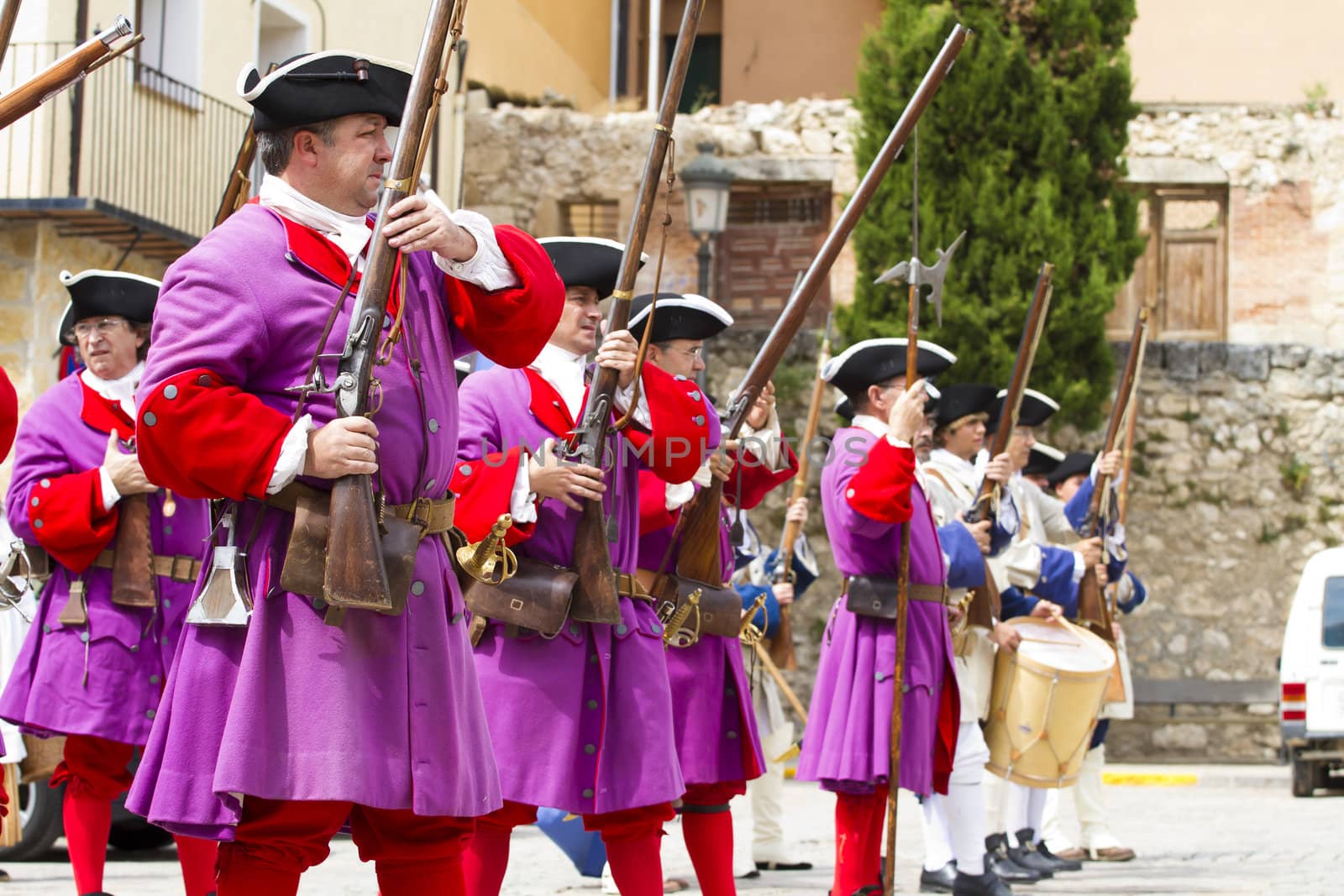 Soldier with carabiner and jacket during the re-enactment of the by FernandoCortes