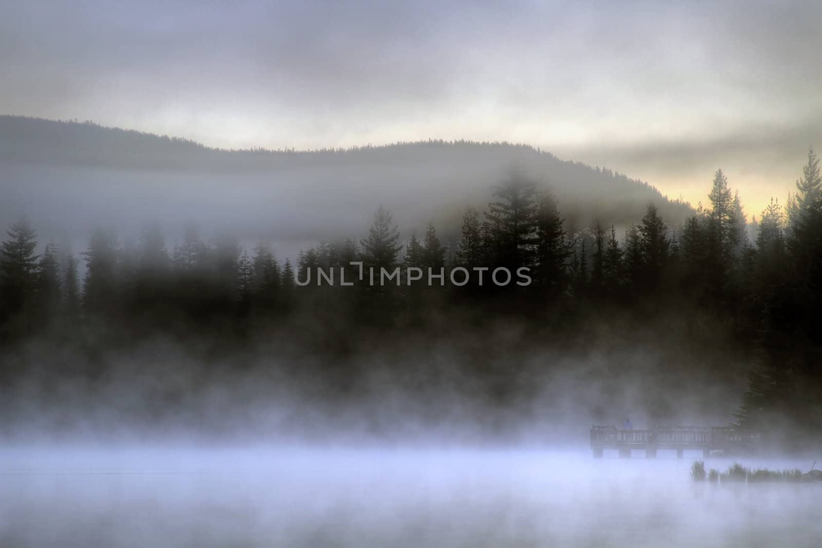 Waiting for Sunrise at Lake by Davidgn