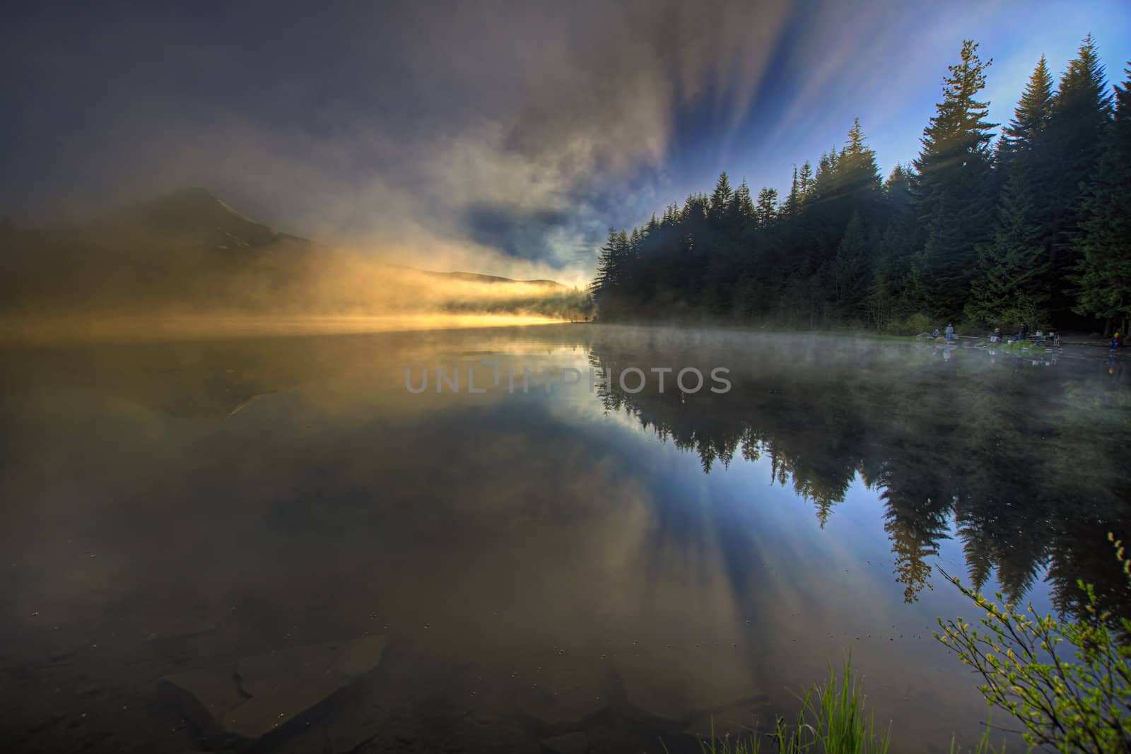 Foggy Morning at Trillium Lake by Davidgn