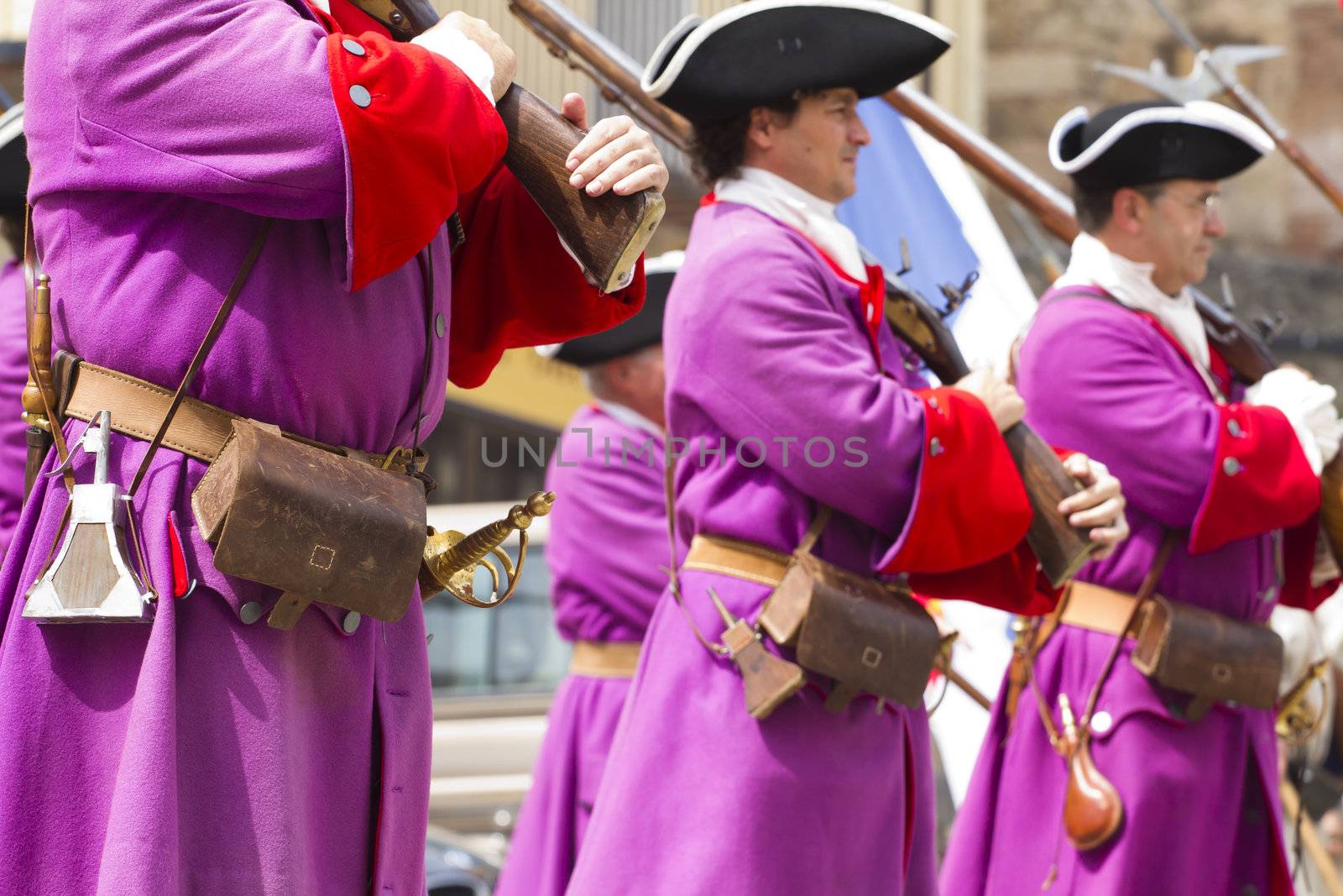 Soldier with carabiner and jacket during the re-enactment of the by FernandoCortes