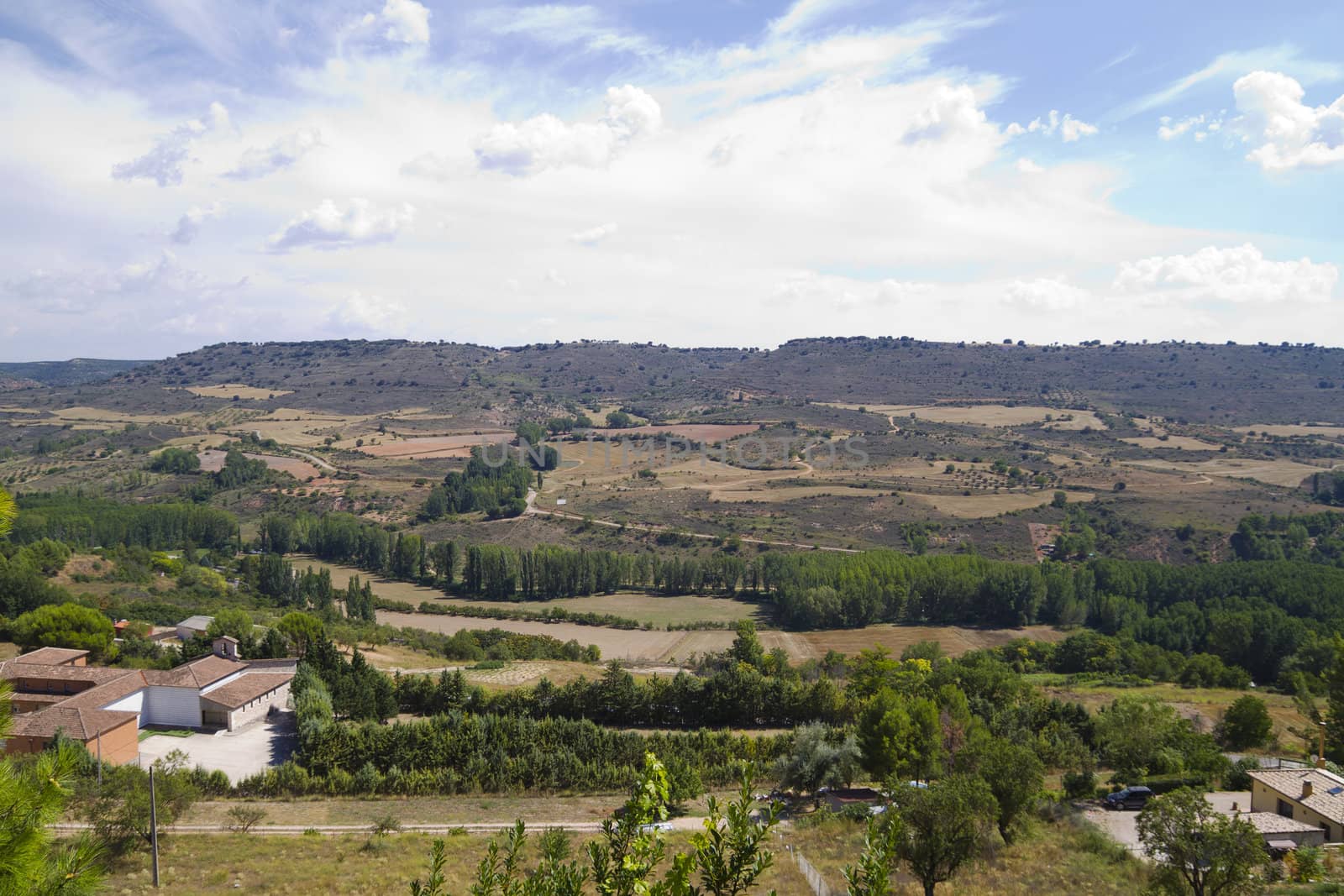 View along the river Tajo, with fields. Spain by FernandoCortes