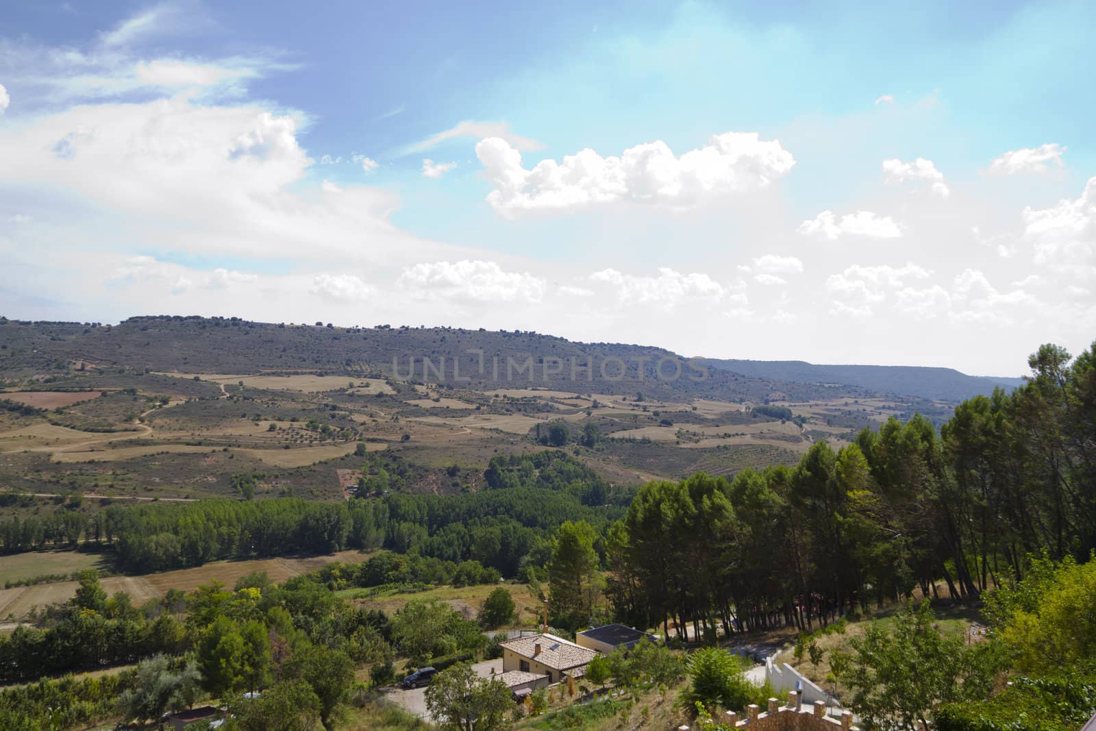 View along the river Tajo, with fields. Spain by FernandoCortes