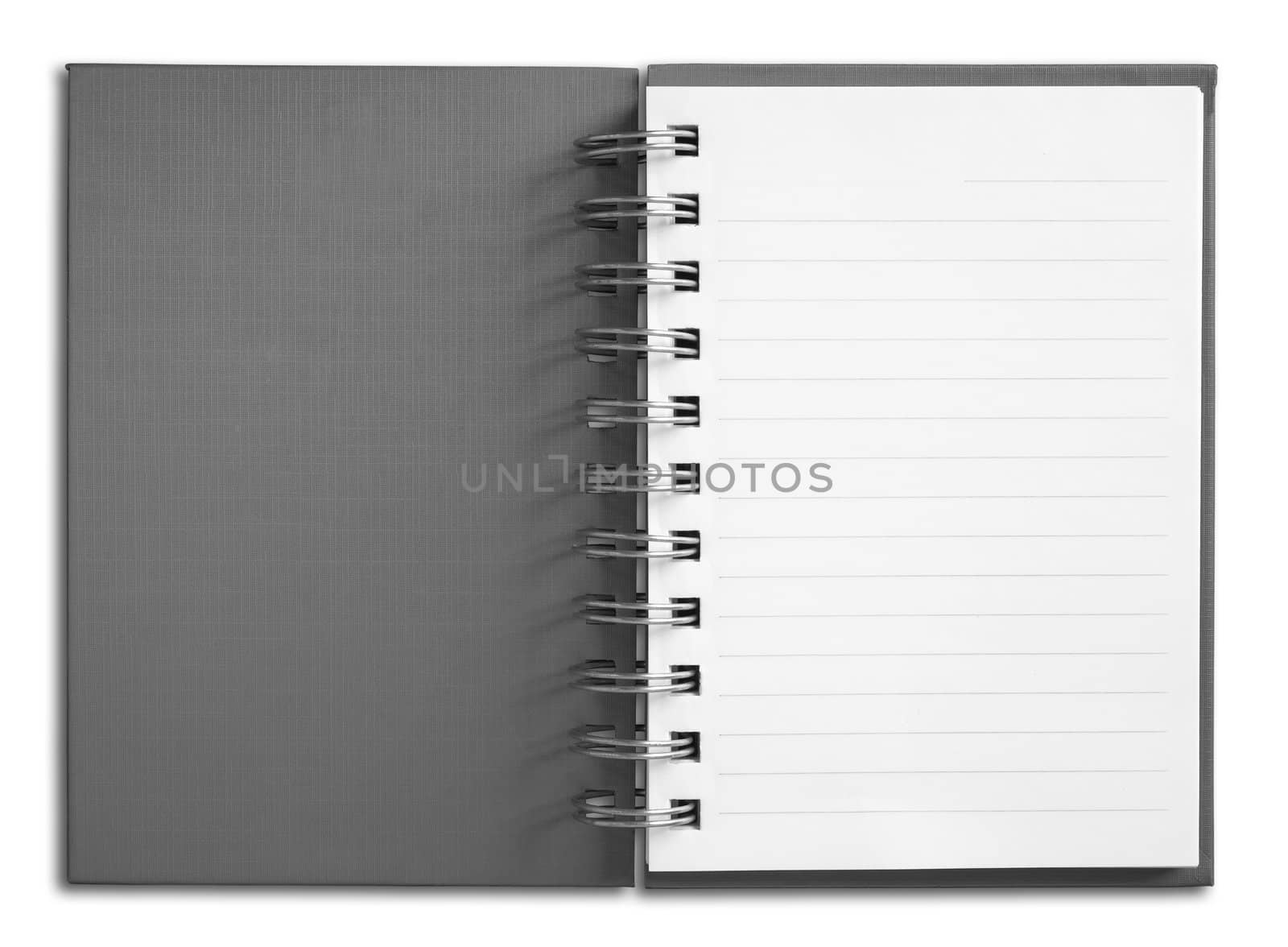 Gray cover Notebook vertical single white page