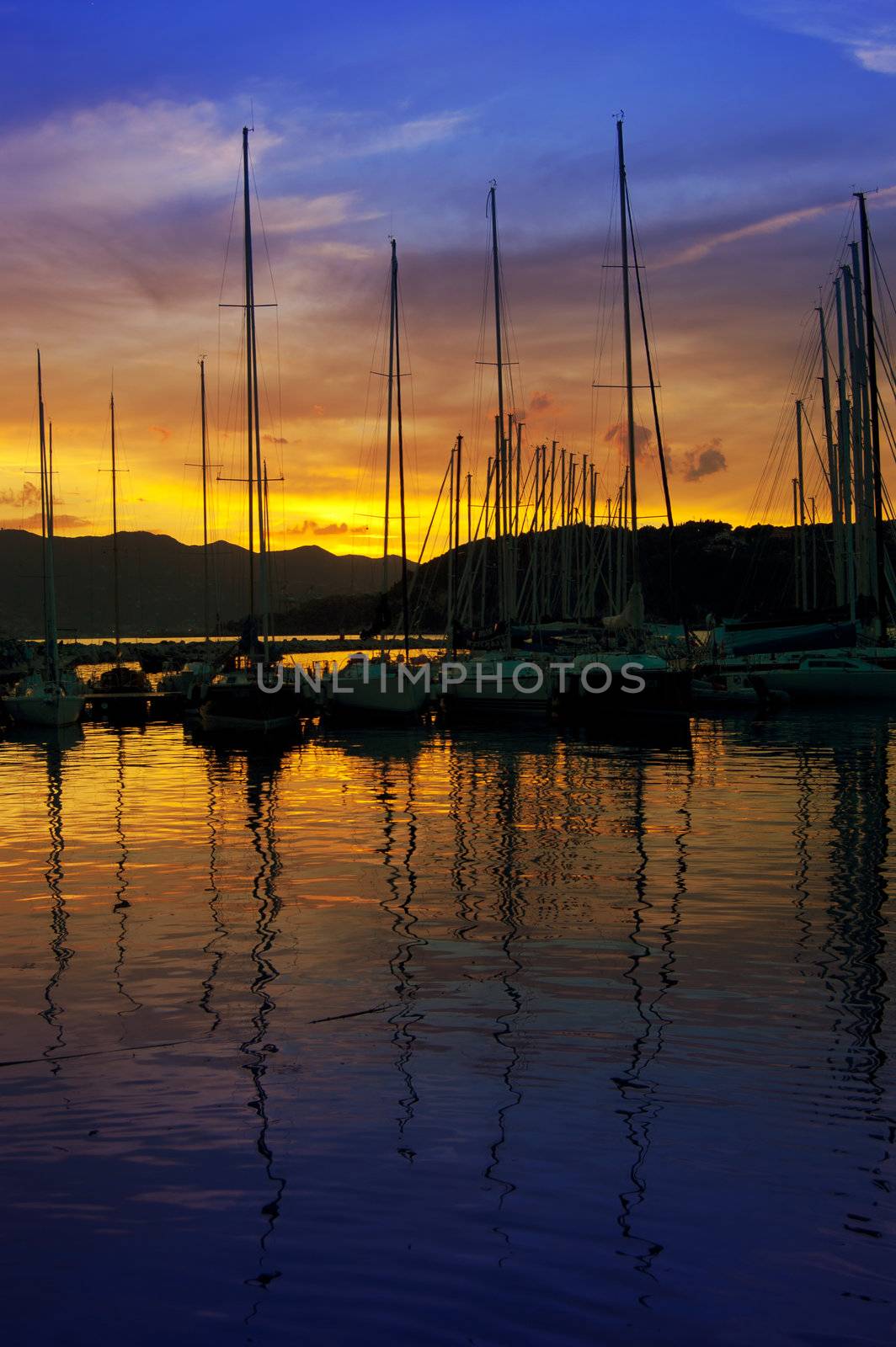 Harbour in the sunset by cla78