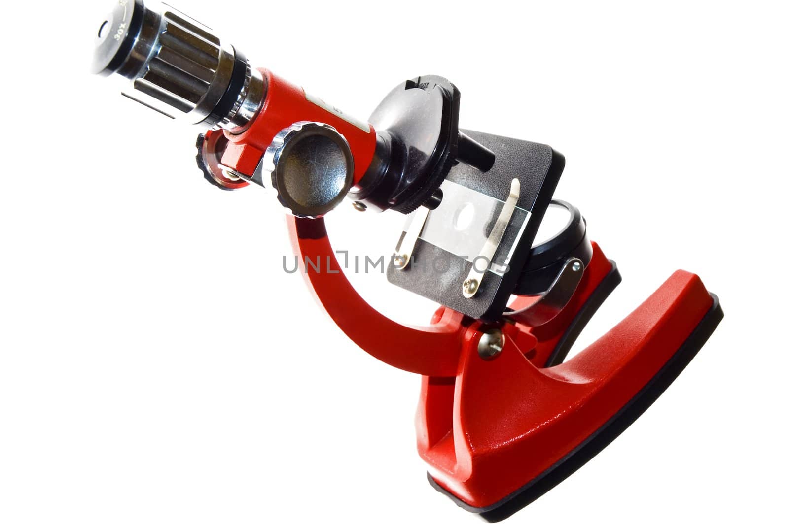 Microscope isolated over white background