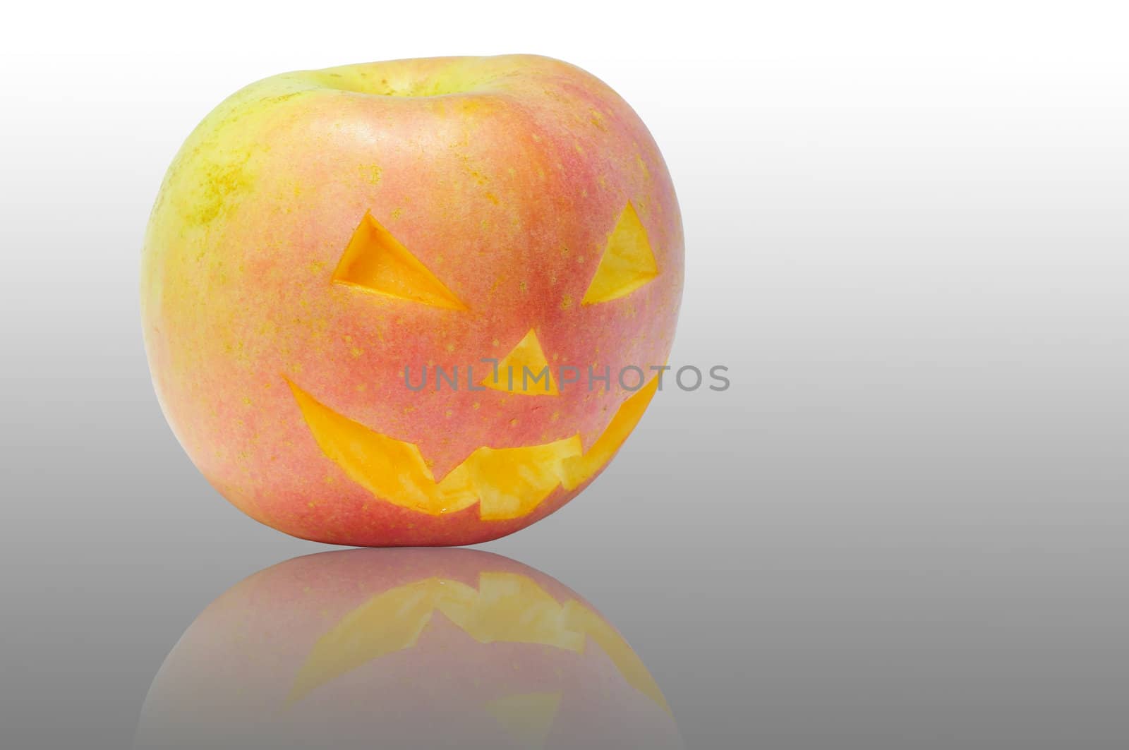 Halloween ghost made of apple