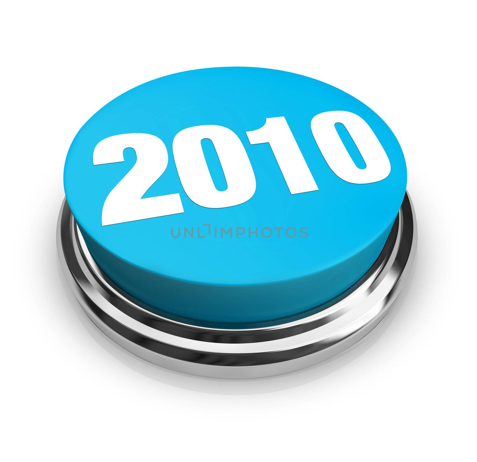 A blue button with the numbers 2010 on it