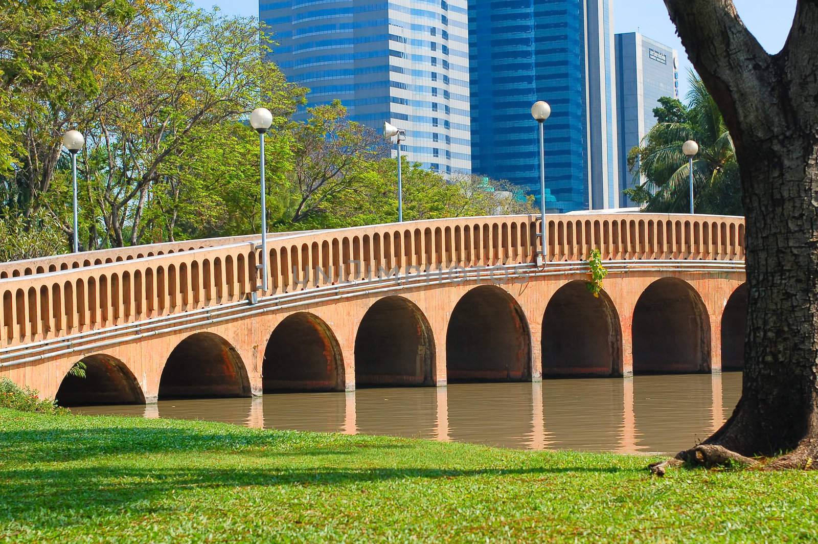footbridge in a park