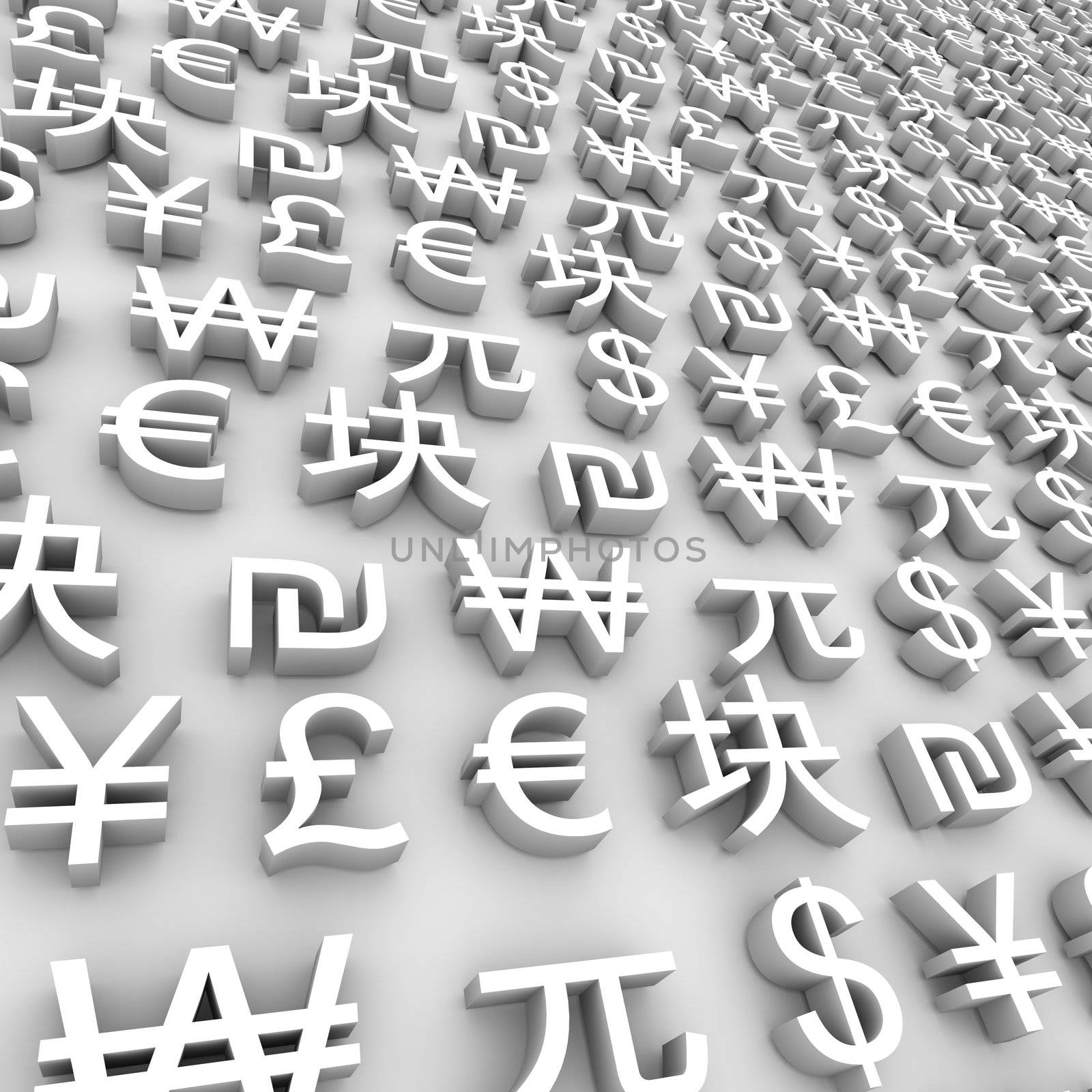 Global Currency Symbols - White by iQoncept