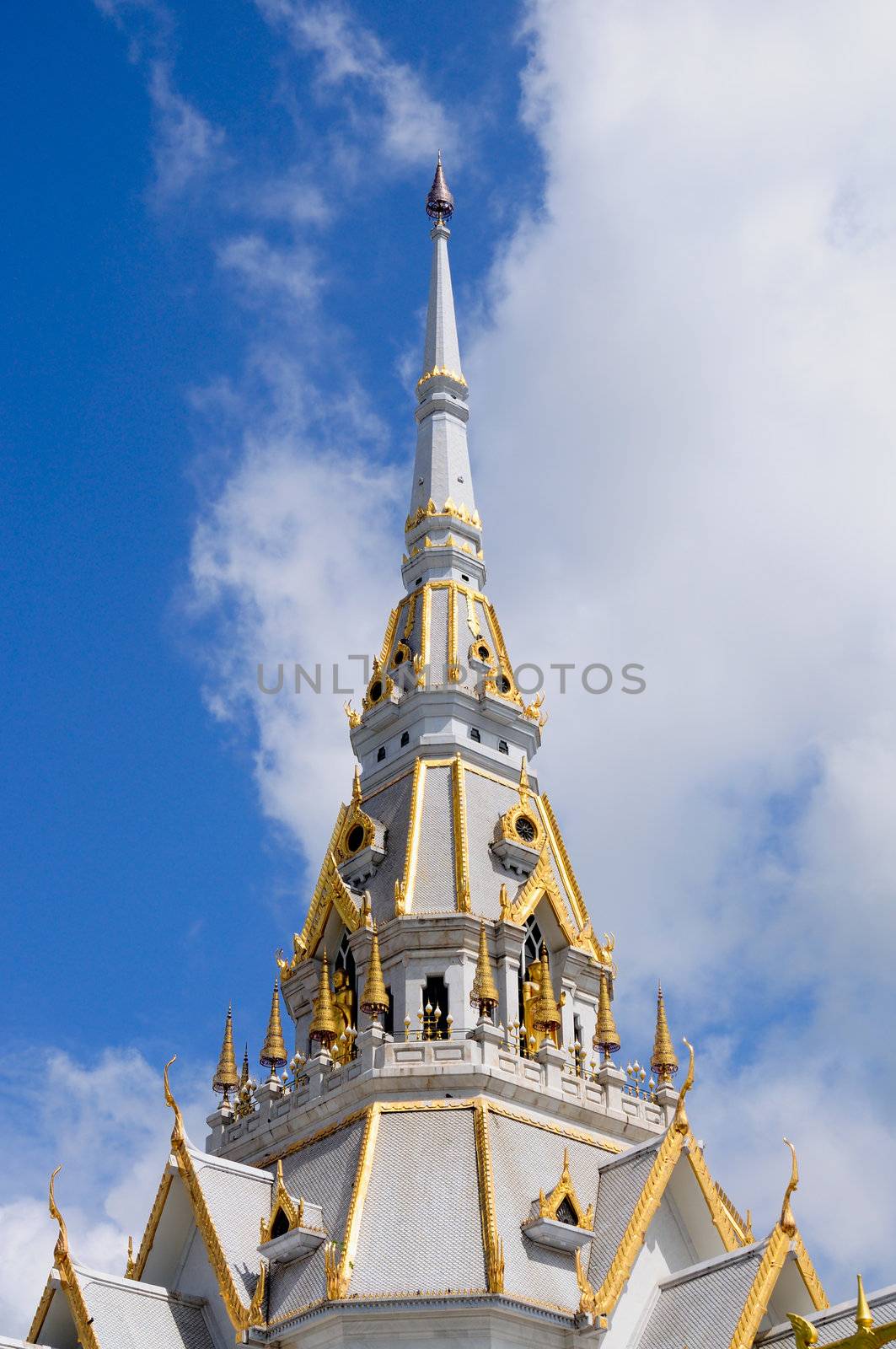 A great marble church, Wat Sothorn, Chachoengsao Thailand  by ekawatchaow