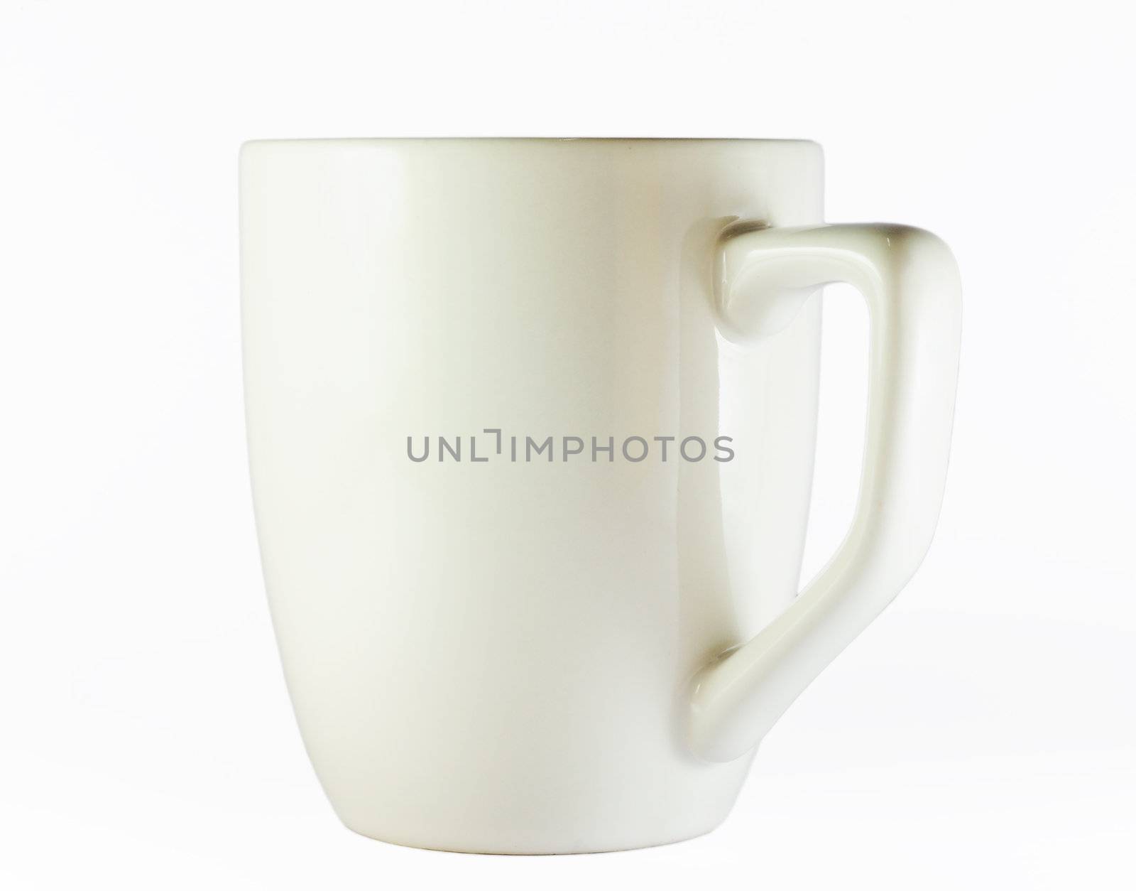 white ceramic cup isolated