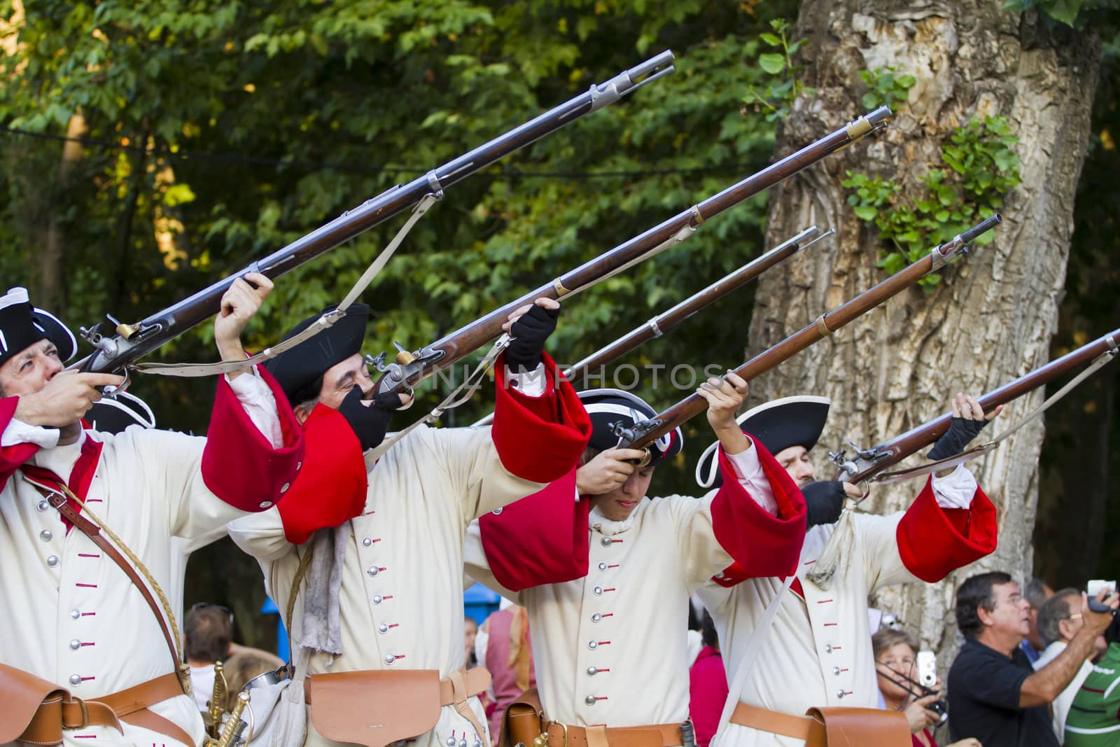 Soldiers firing during the re-enactment of the War of Succession by FernandoCortes