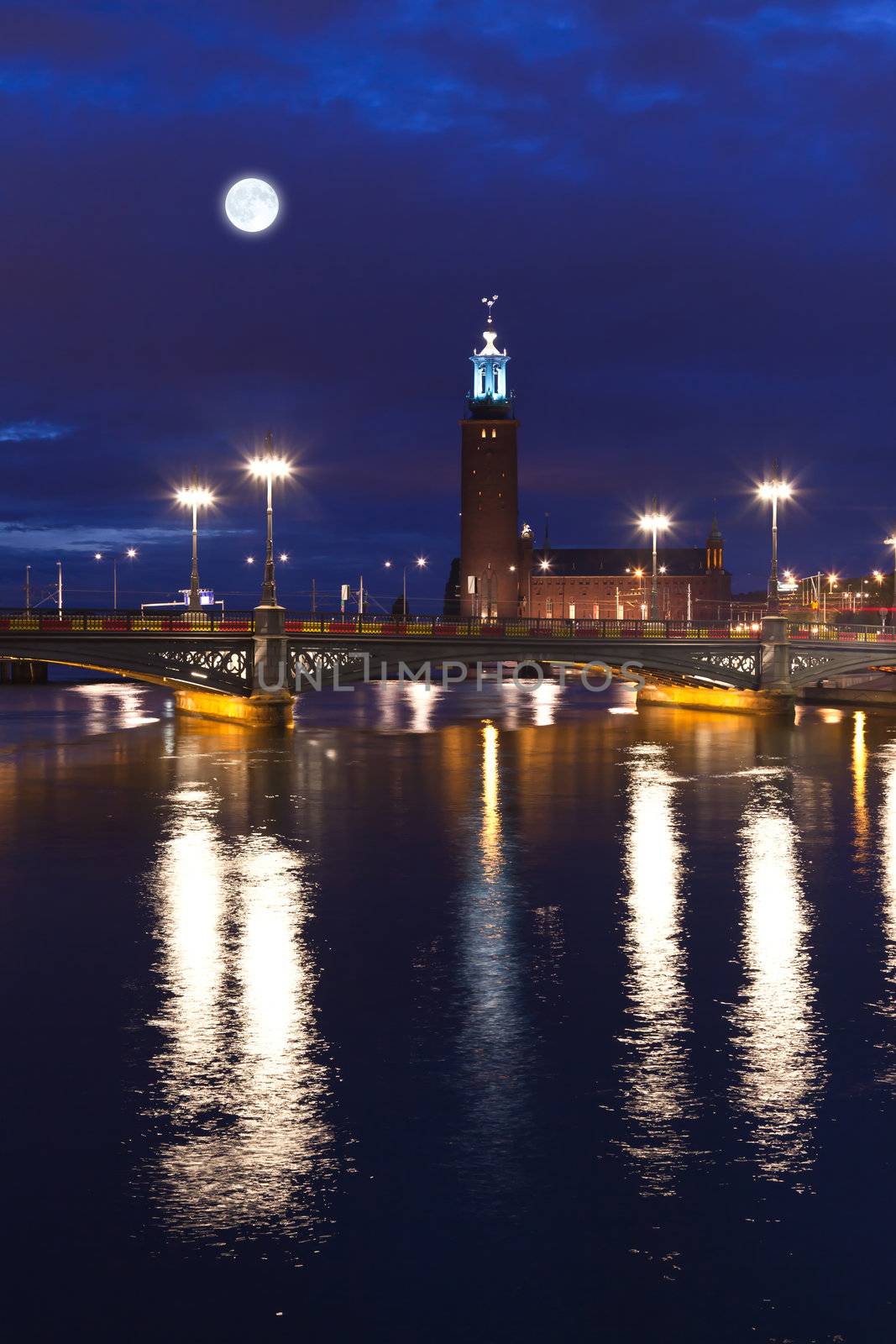 Stockholm City Hall at night by gary718