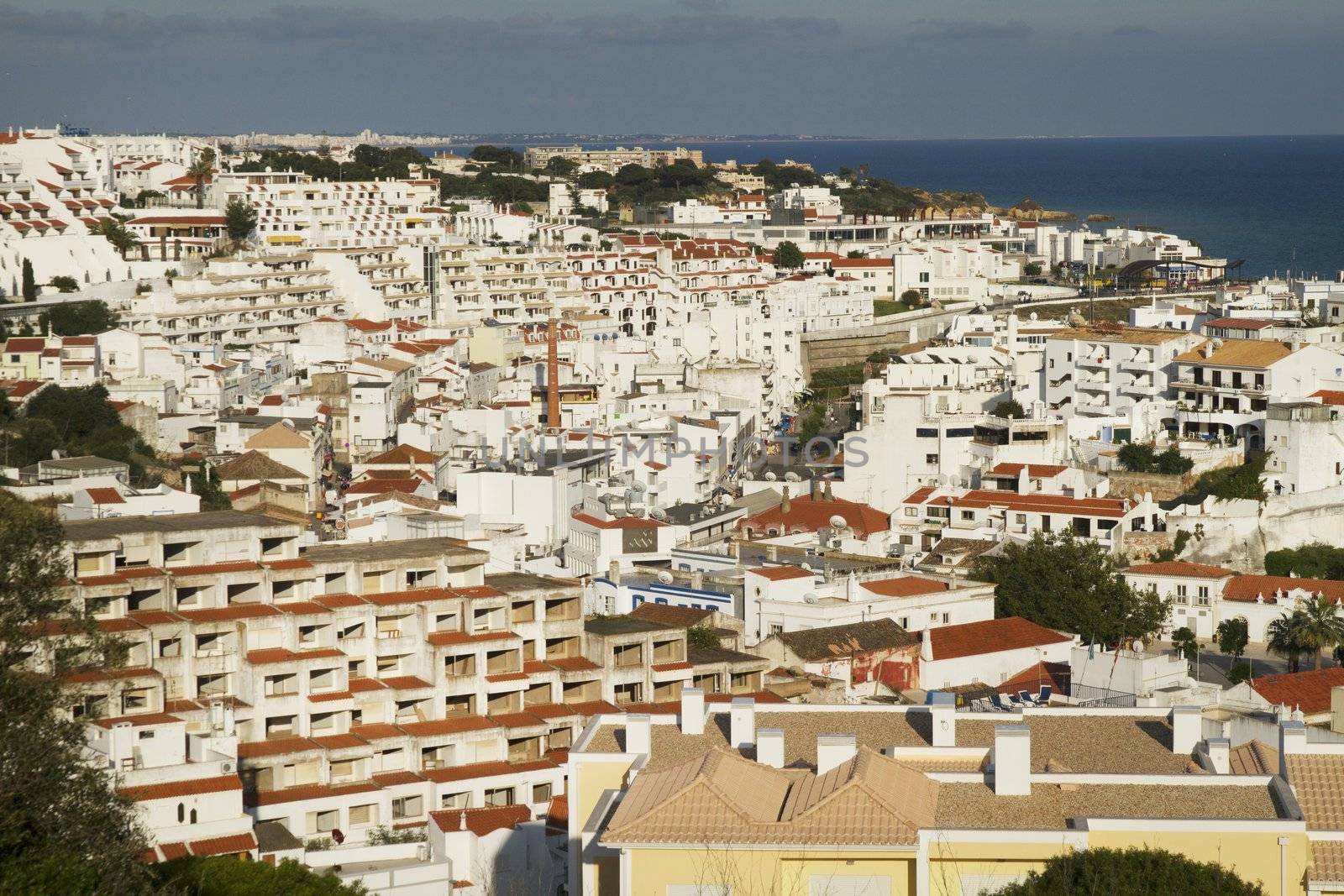 Detail view of the Albufeira city located on the Algarve, Portugal.