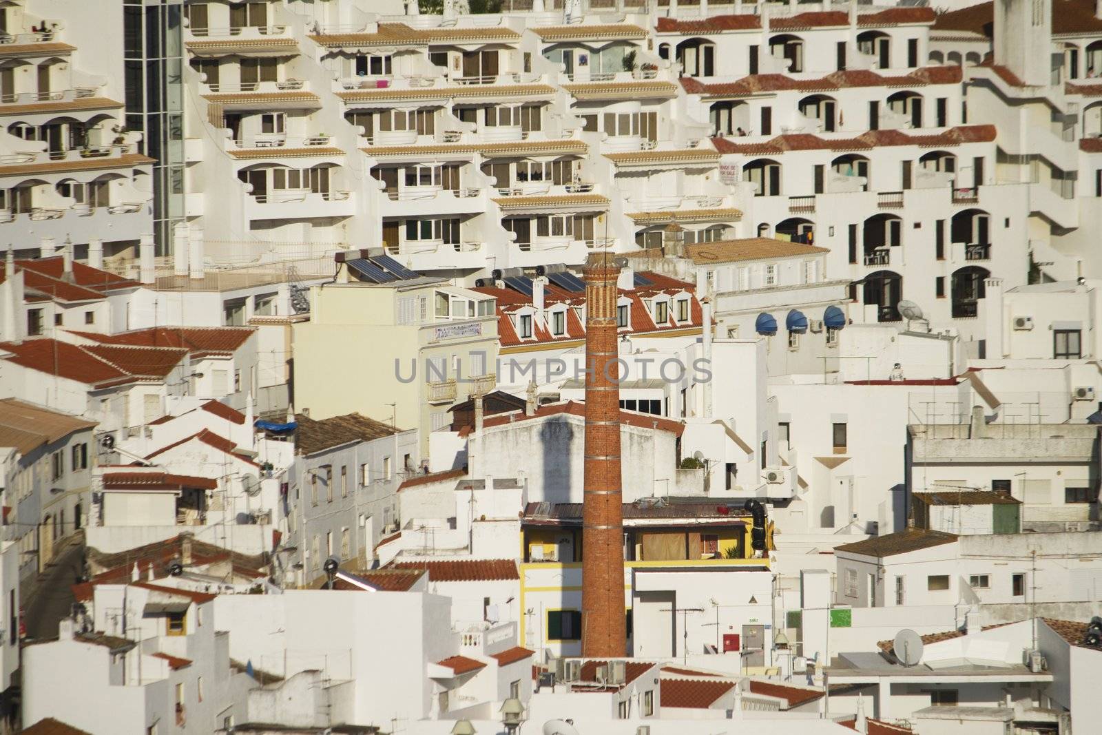 Detail view of the Albufeira city located on the Algarve, Portugal.