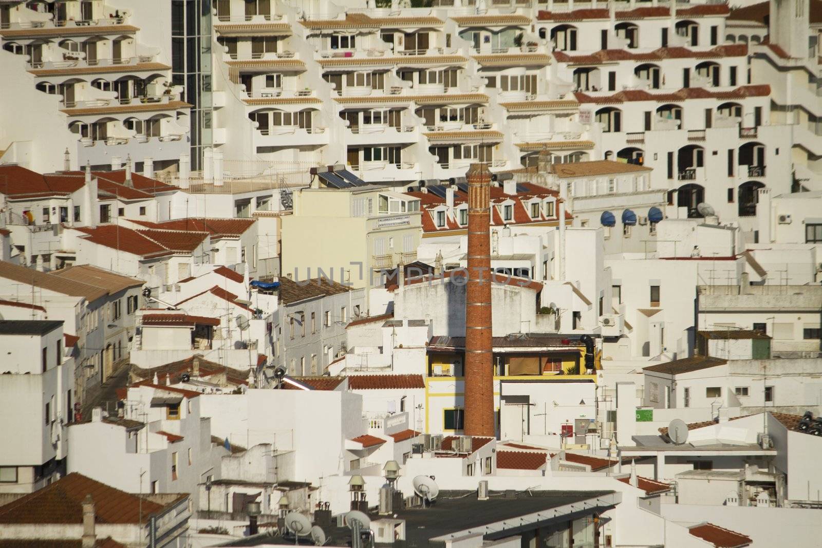 Detail view of the Albufeira city located on the Algarve, Portugal.