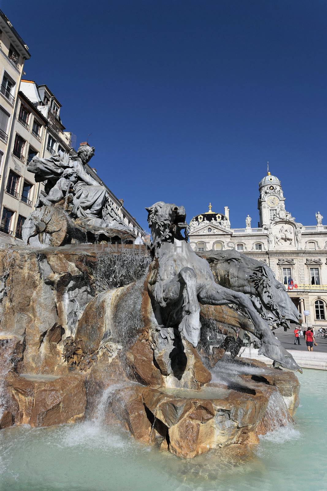 Lyon city hall and Place des Terreaux 