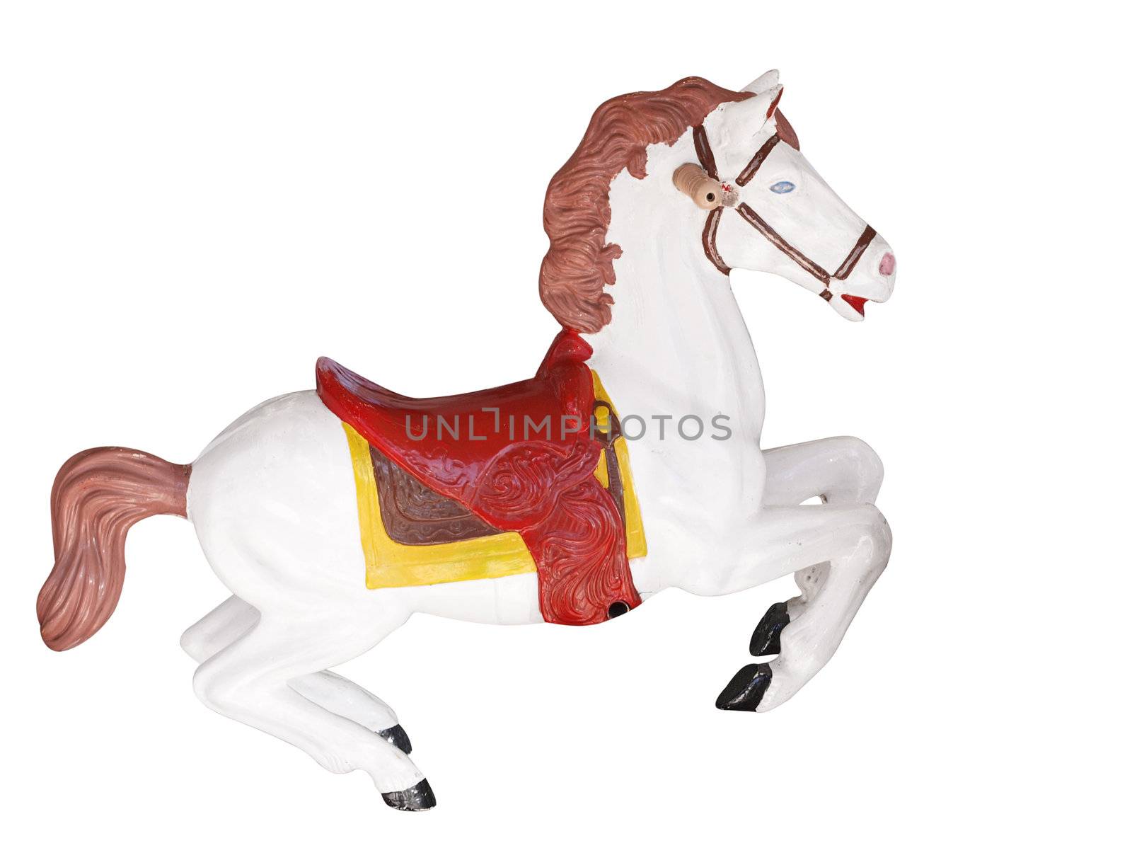 A merry-go-round horse isolated with clipping path