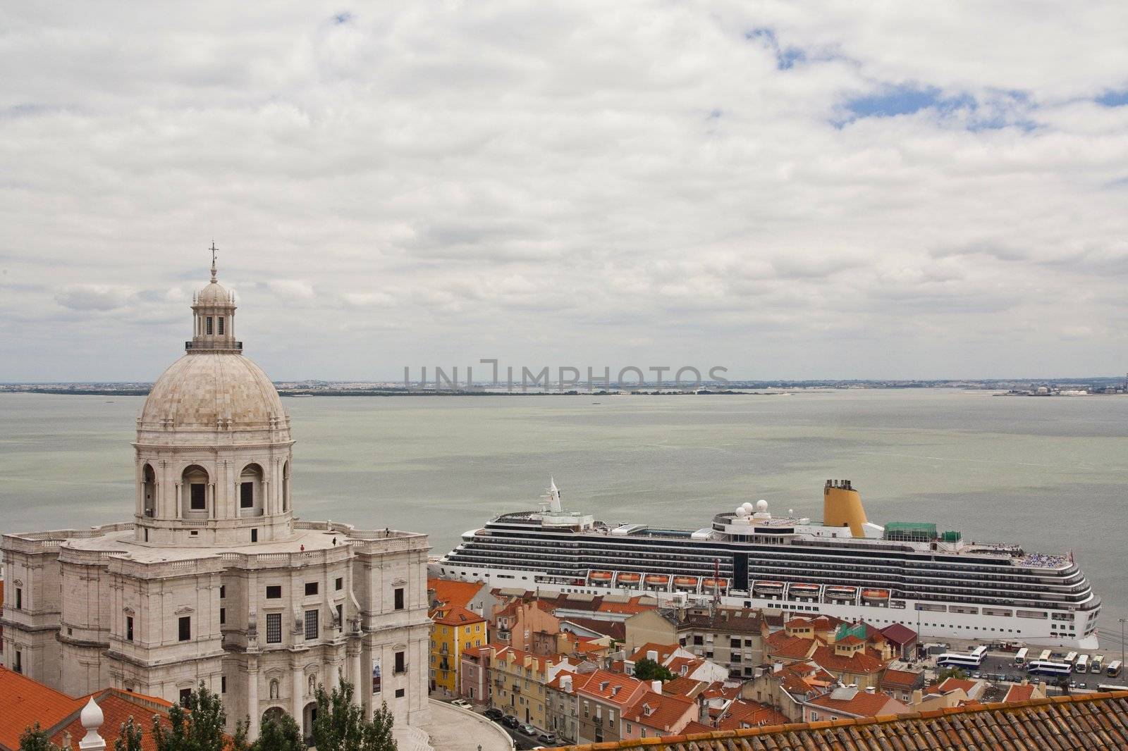 View of the National Pantheon located on Lisbon, Portugal.