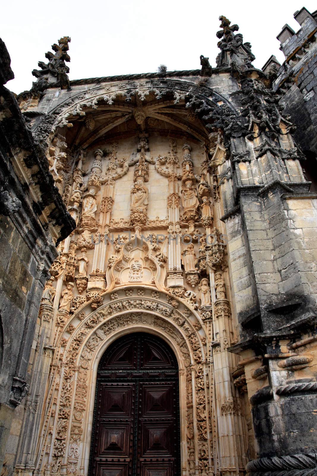 view of the beautiful Convent of Christ in Tomar, Portugal.