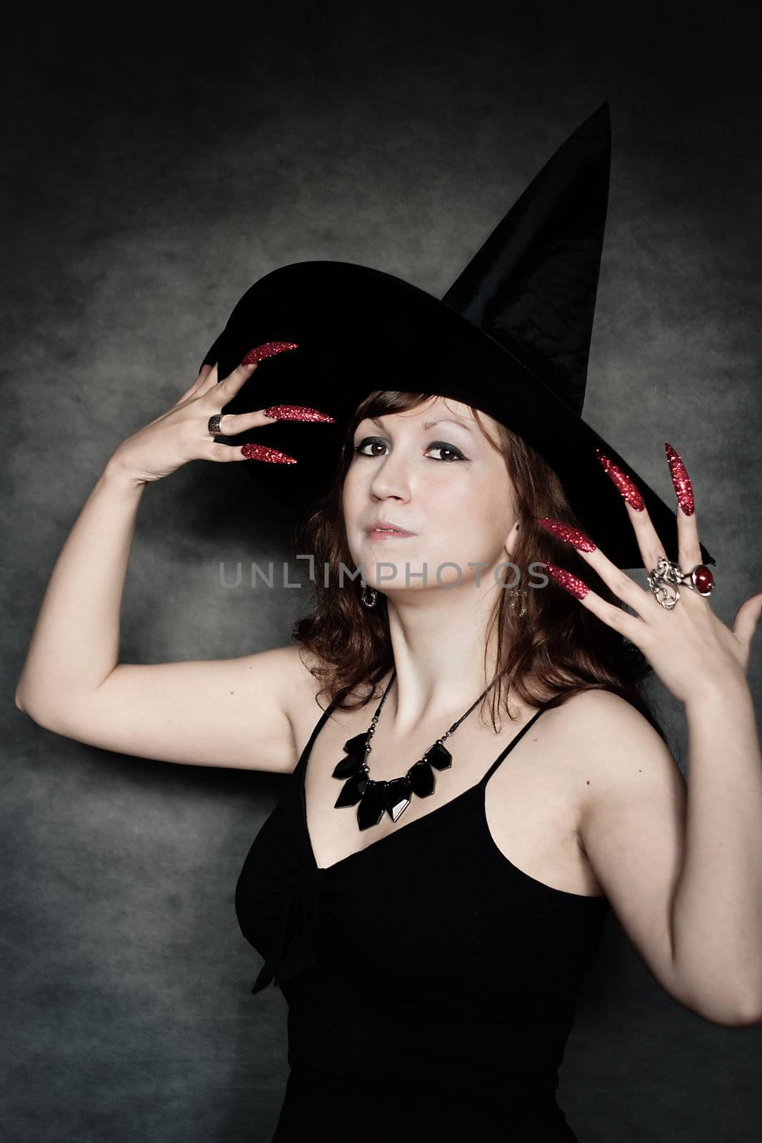 Witch with long red nails by sateda
