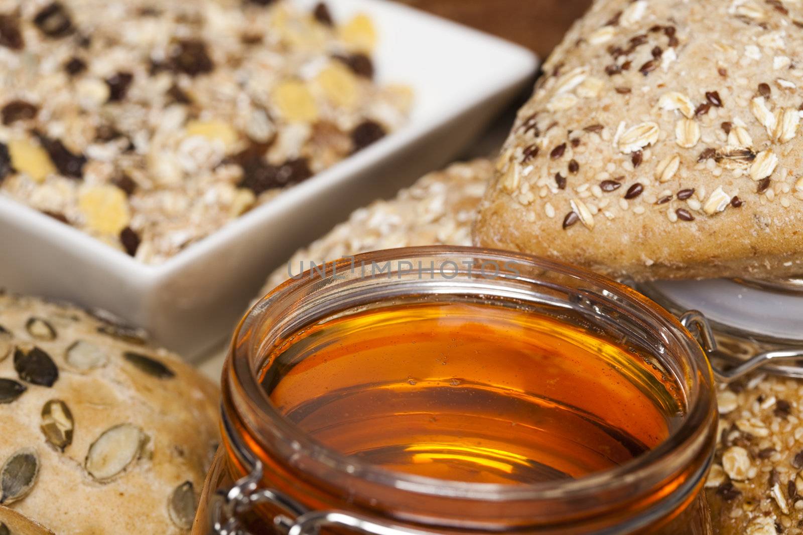 Still-life assortment of baked bread.