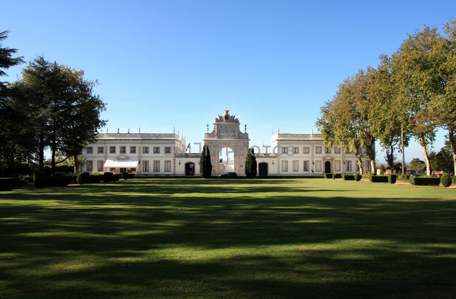 View of the beautiful Seteais Palace located on Sintra National Park, Portugal.