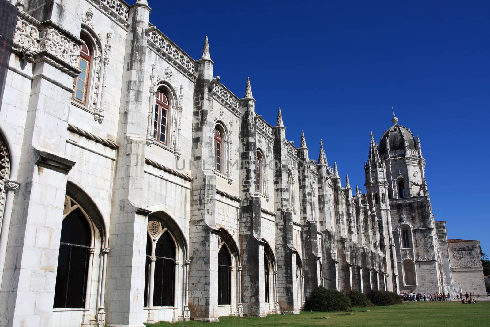 View of the beautiful landmark Monastery of Jeronimos in Lisbon, Portugal.