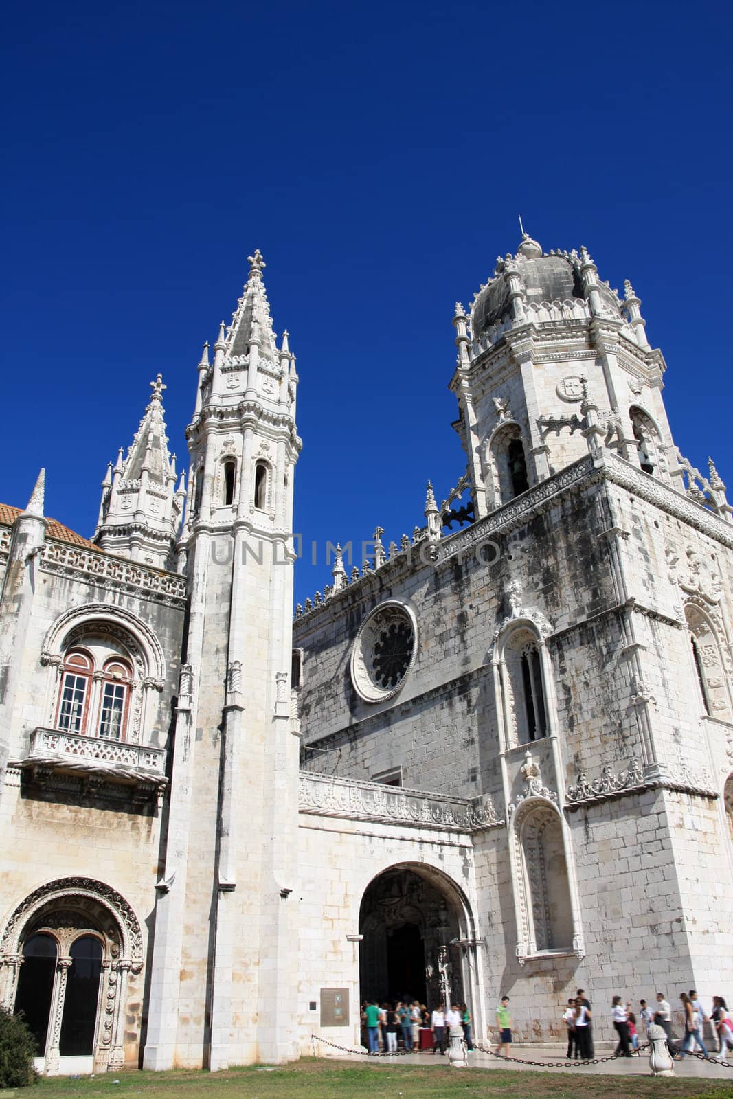 View of the beautiful landmark Monastery of Jeronimos in Lisbon, Portugal.