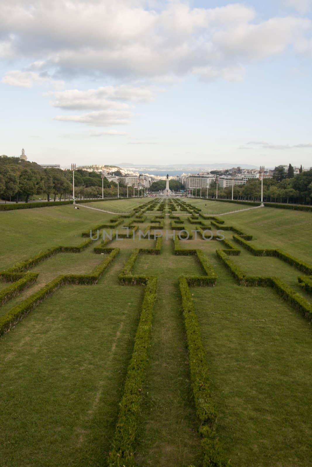 View of the Park Eduardo Setimo (VII) located on Lisbon, Portugal.