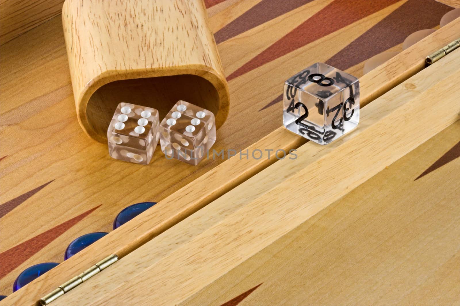 Backgammon board with a roll of double sixes.