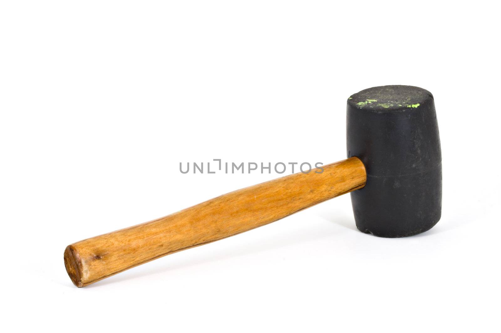 Rubber mallet isolated on a white background