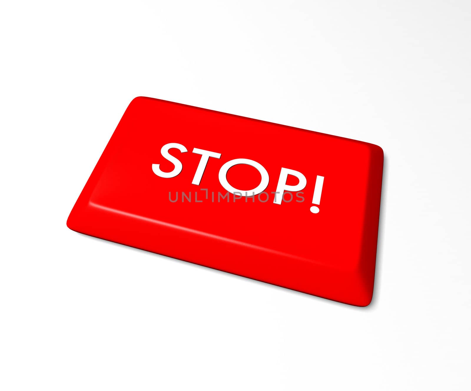 A stop key from a computer keyboard, isolated on a white background