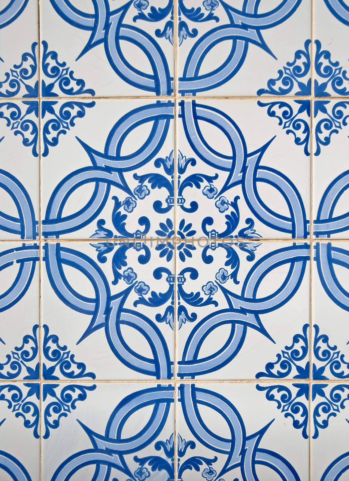 Detail of Portuguese glazed tiles.