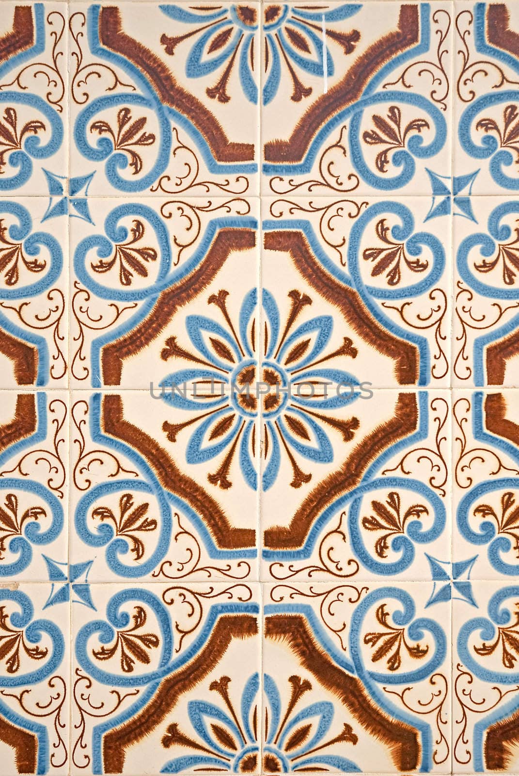 Detail of Portuguese glazed tiles.