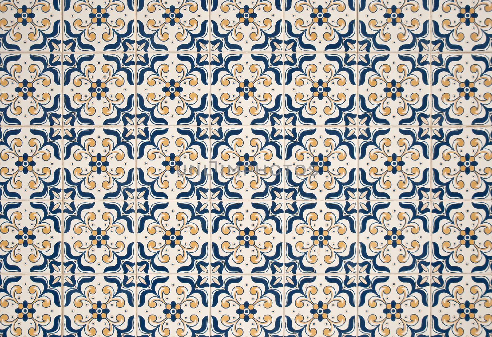 Detail of Portuguese glazed tiles.