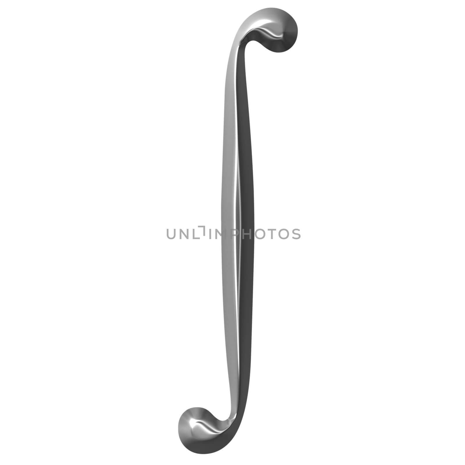 3d silver integral symbol isolated in white