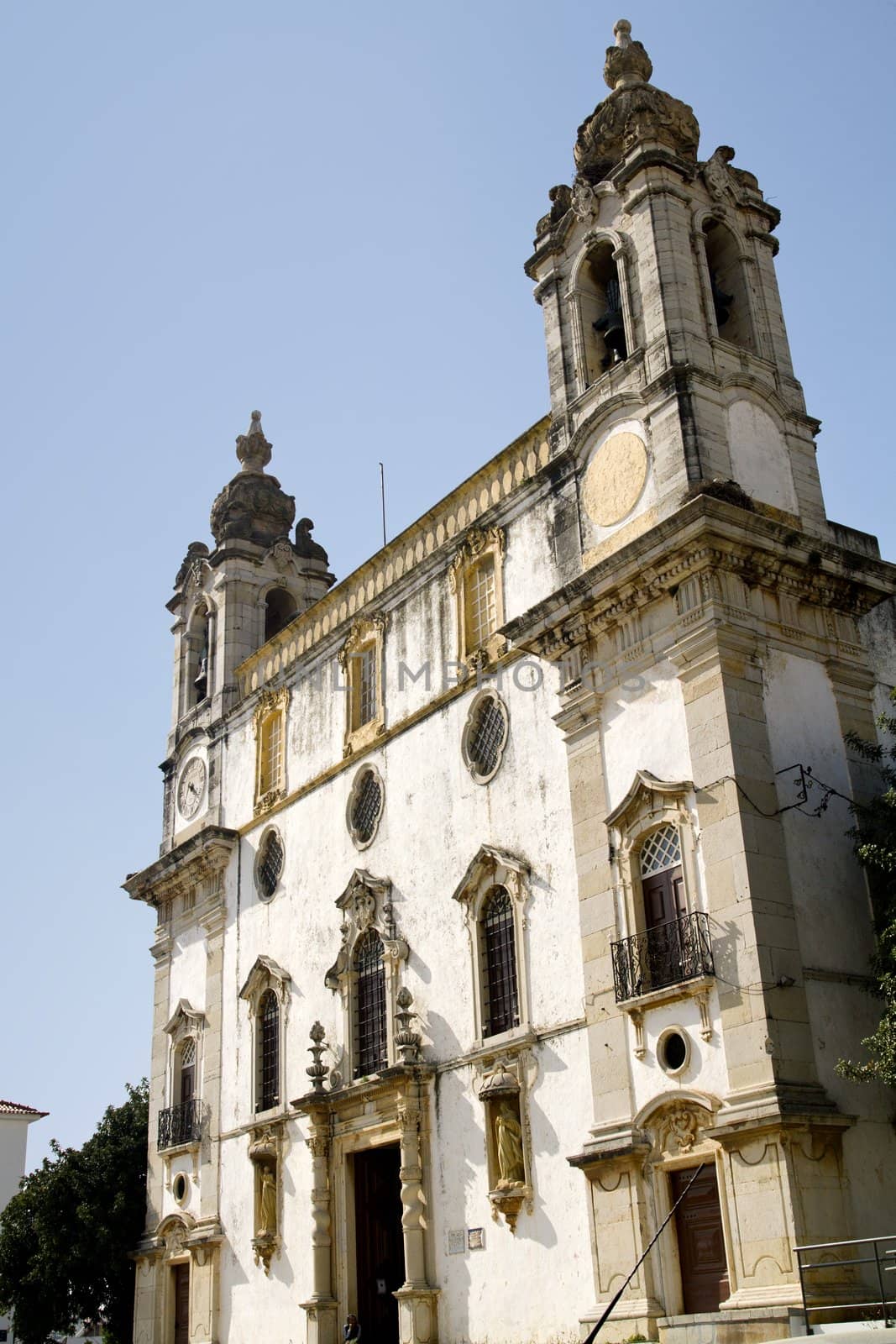 View of the church of Carmo located on Faro, Portugal.