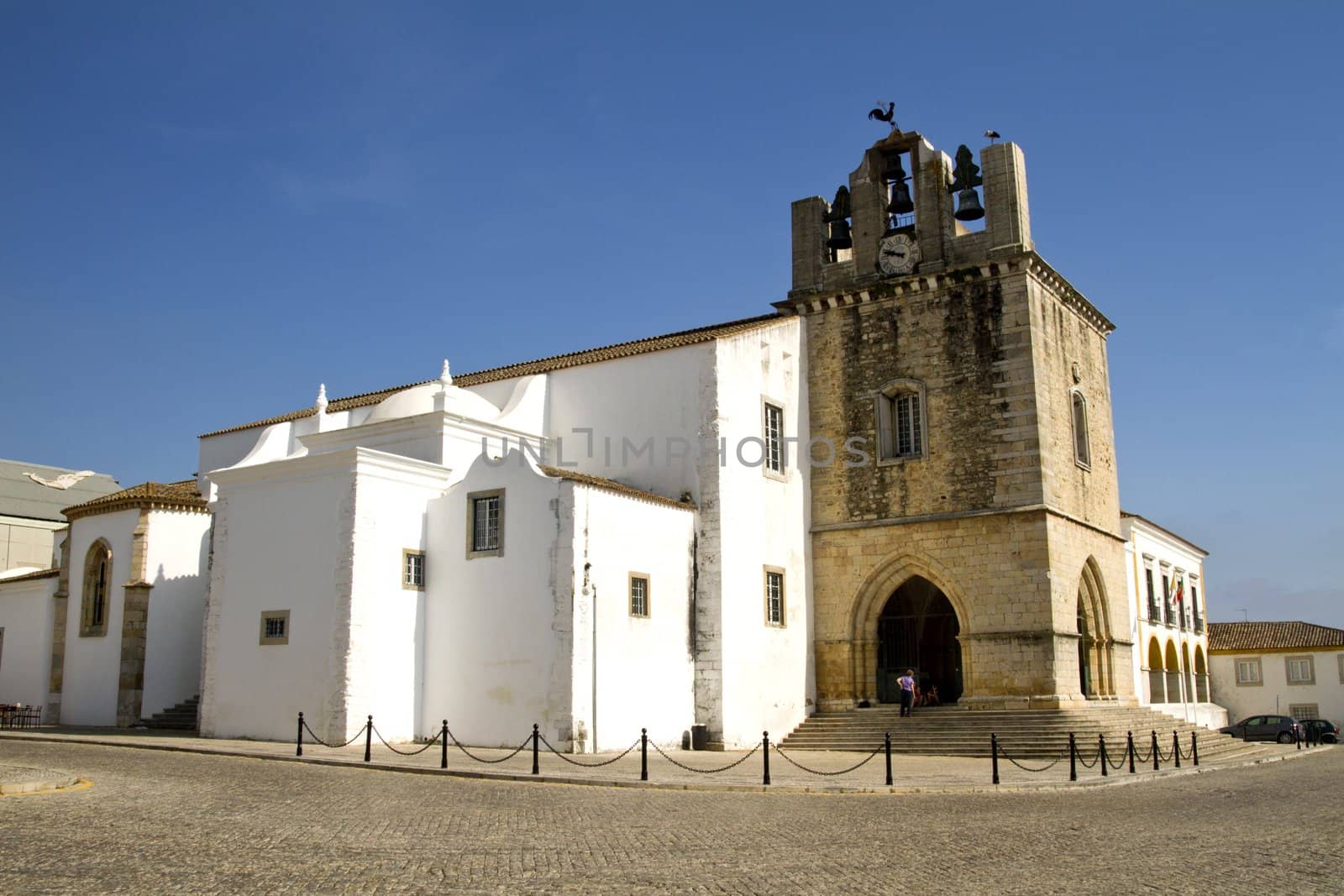 View of the Church of Se located on the historical area of Faro, Portugal.