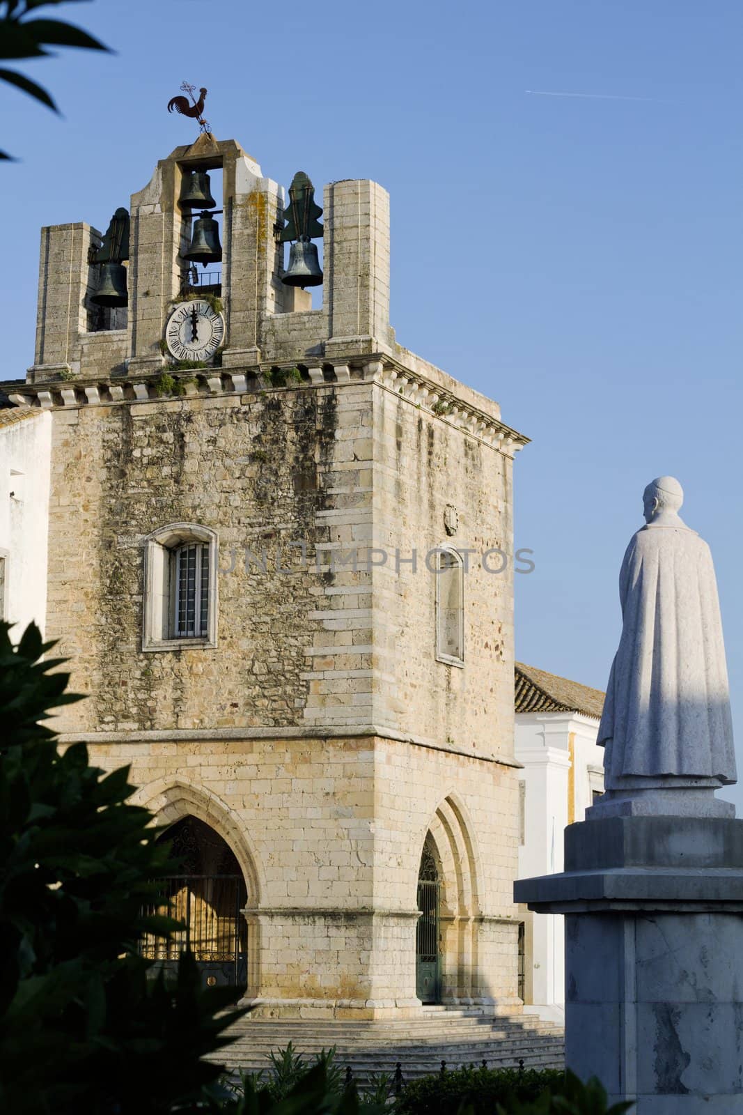 View of  the historical Church of Se located on the city of Faro, Portugal.