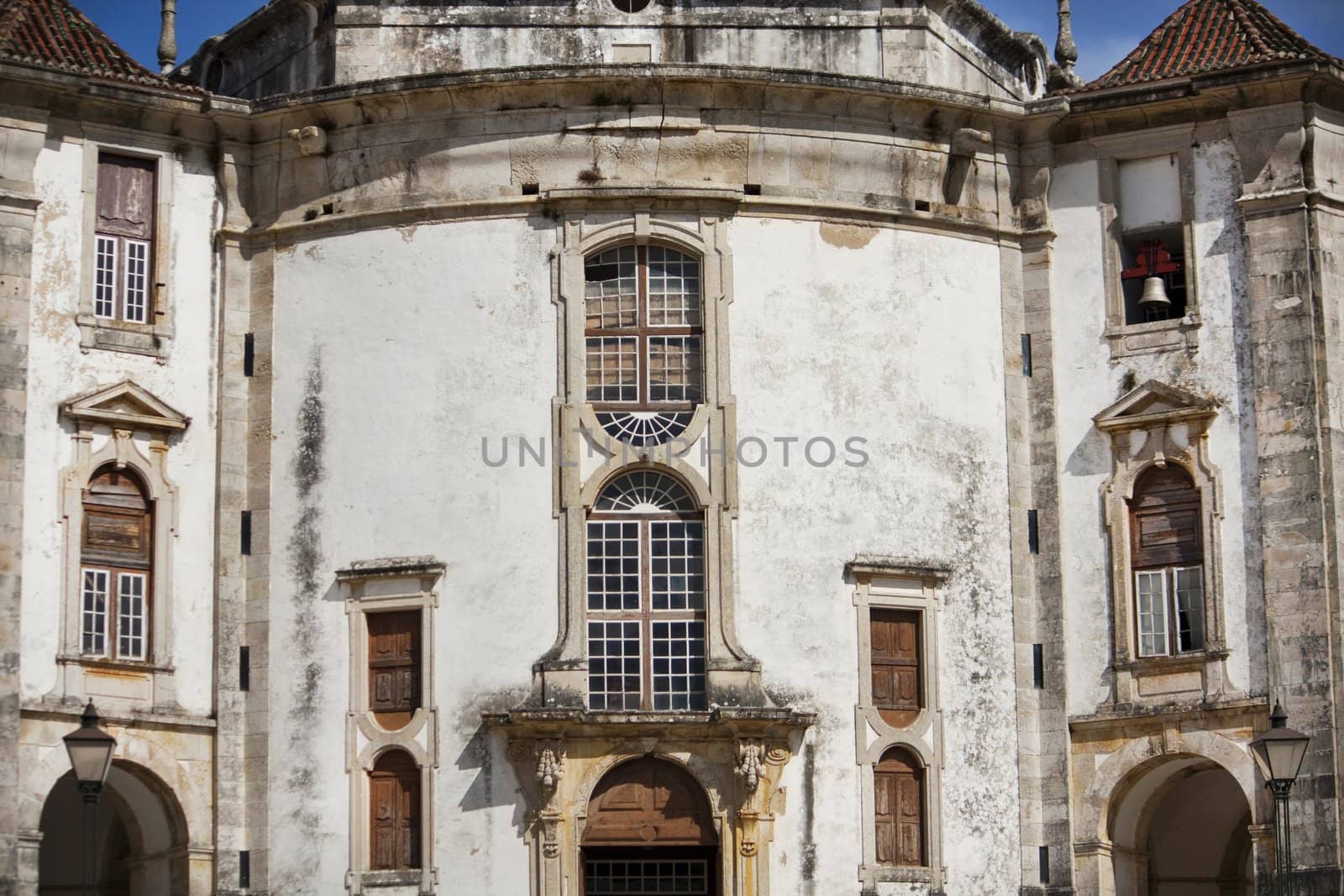 View of the frontal section of the Sr.Jesus da Pedra Sanctuary near Obidos Village, Portugal.