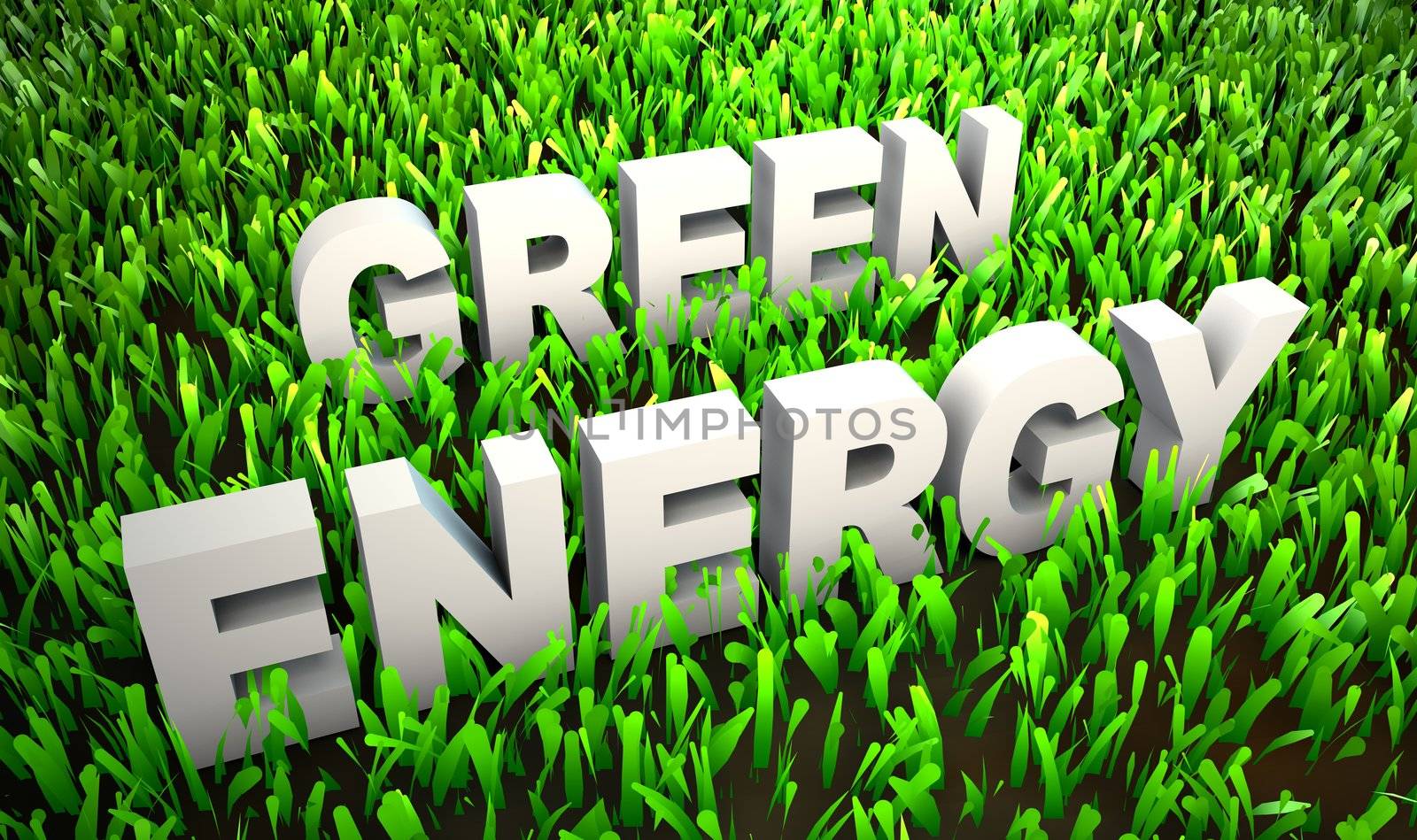 Green Energy and Eco Friendly Concept on Grass