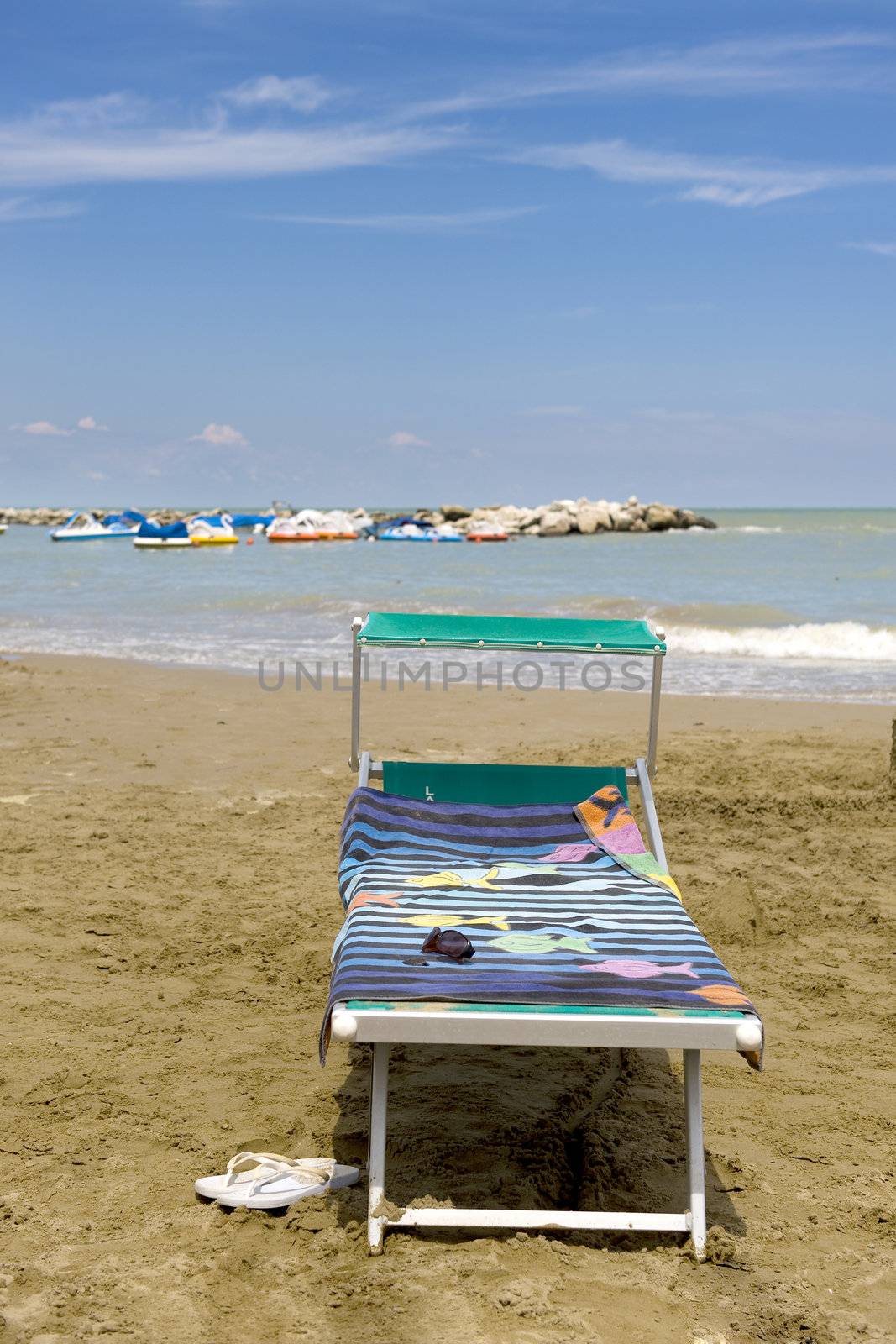 a beach chair on the beach