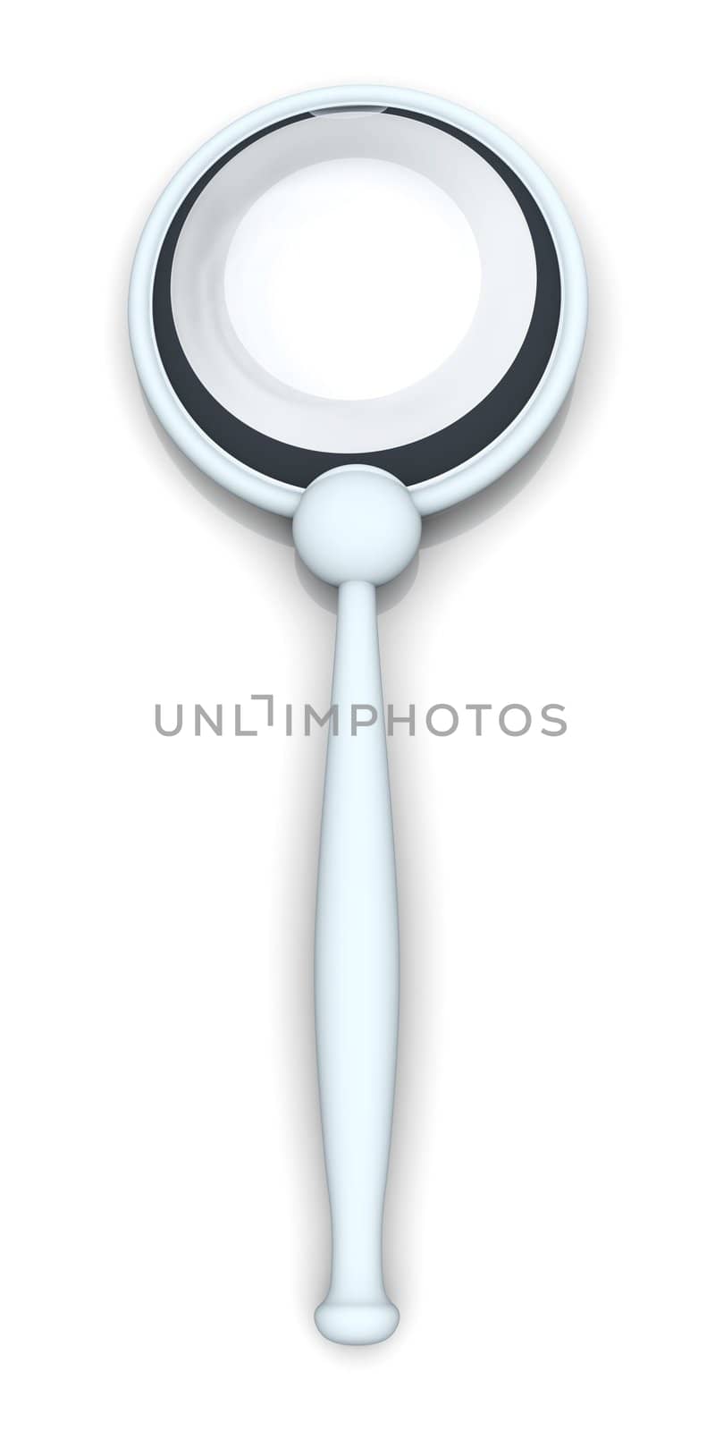 3D rendered magnifying glass.
