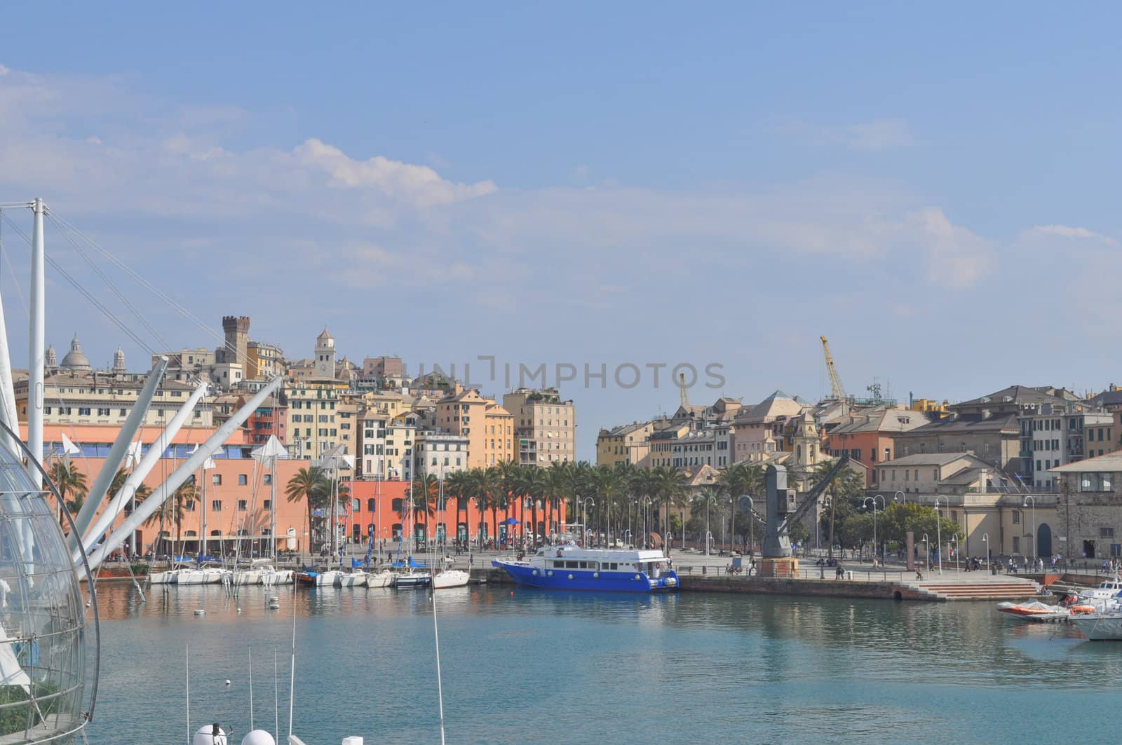 View of the Harbour in Genoa, Italy