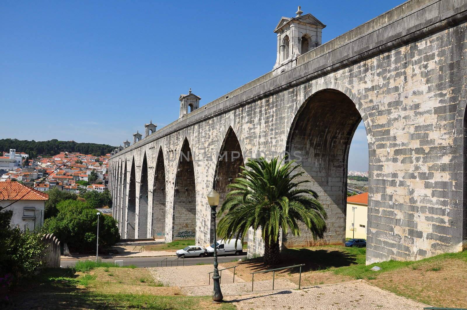 Historical water in the city of Lisbon built in the 18 th century, Portugal