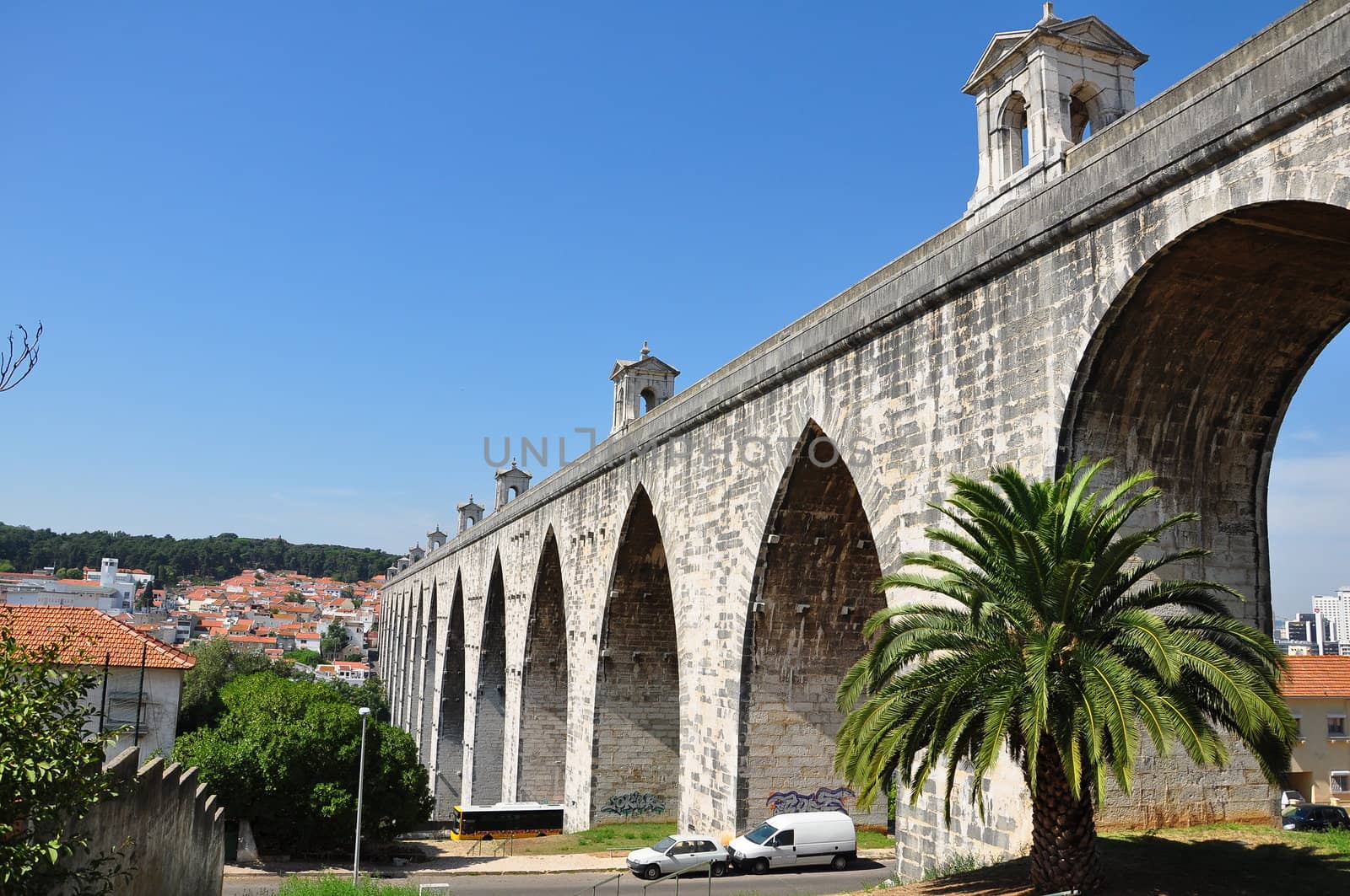 Historical water in the city of Lisbon built in the 18 th century, Portugal